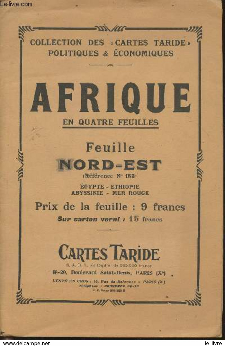 Afrique En 4 Feuilles- Feuille Nord-Est (référence N°153) Egypte-Ethiopie-Abyssine-Mer Rouge - Collectif - 0 - Cartes/Atlas