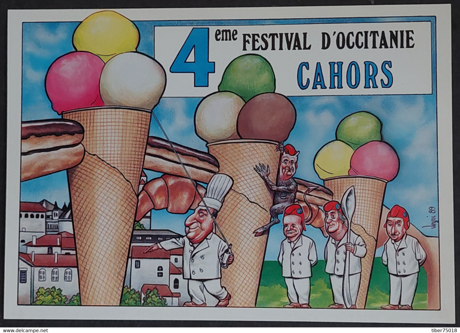 Carte Postale - 4eme Festival D'Occitanie (Grand Prix Du Dessert - Pont Valentre) Cahors - Illustration : Bernard Veyri - Veyri, Bernard