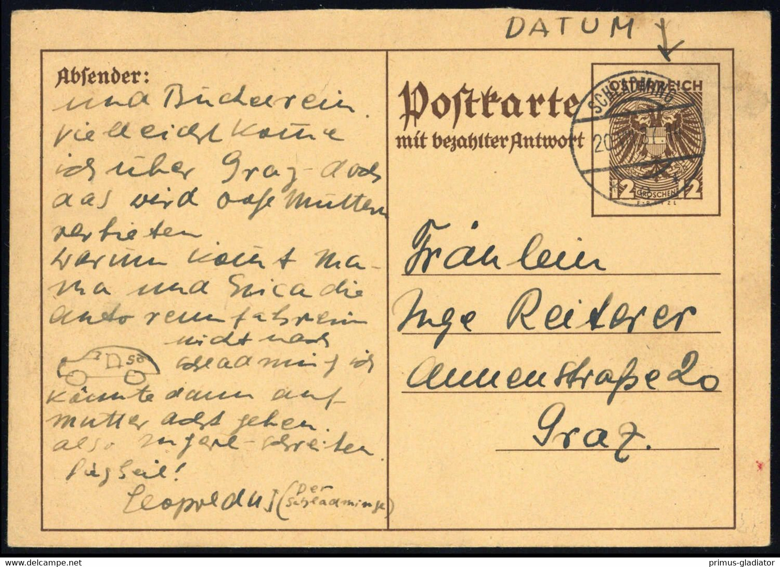 Österreich, P 295 F, Brief - Machine Postmarks