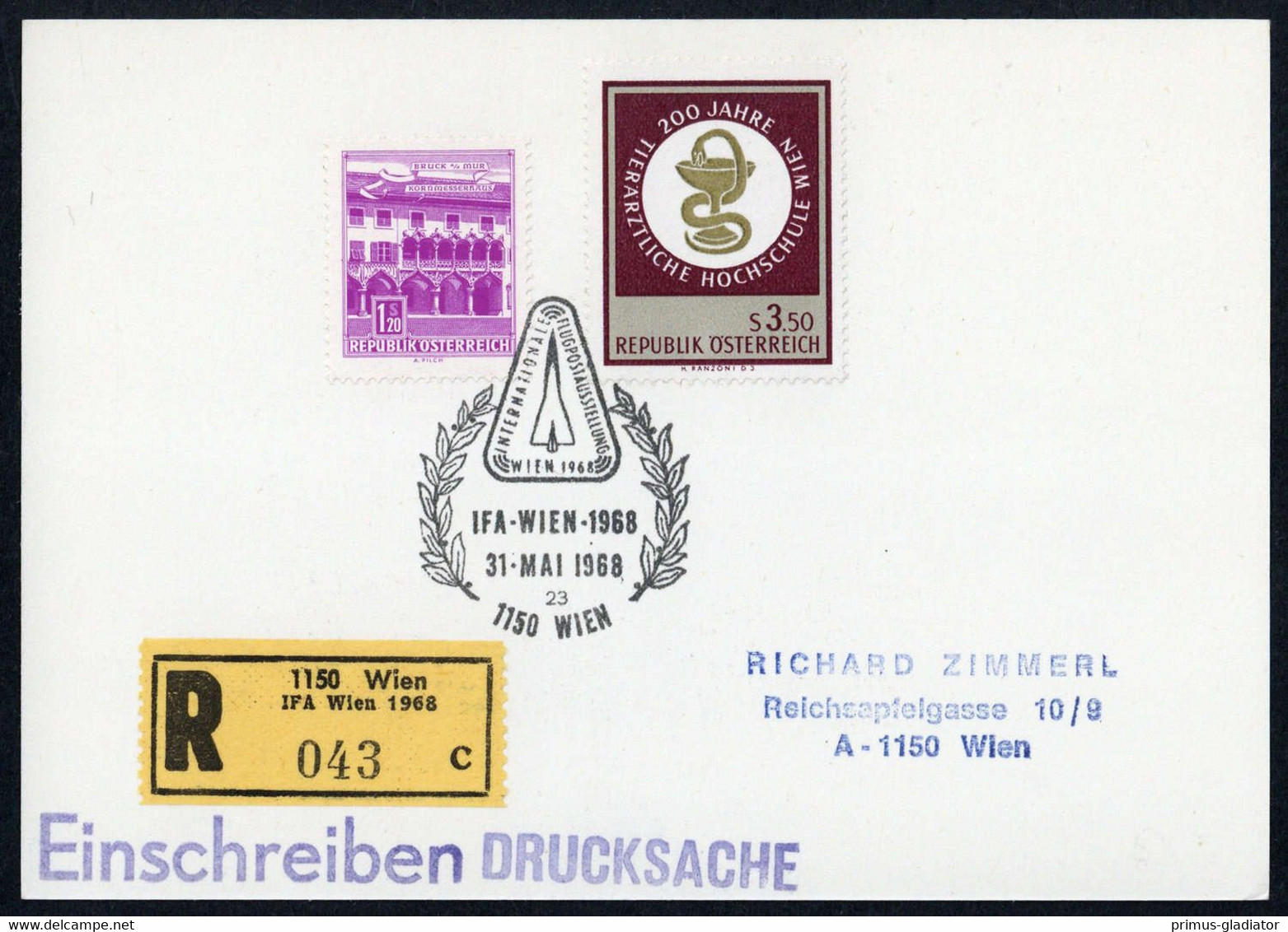 1968, Österreich, Brief - Meccanofilia