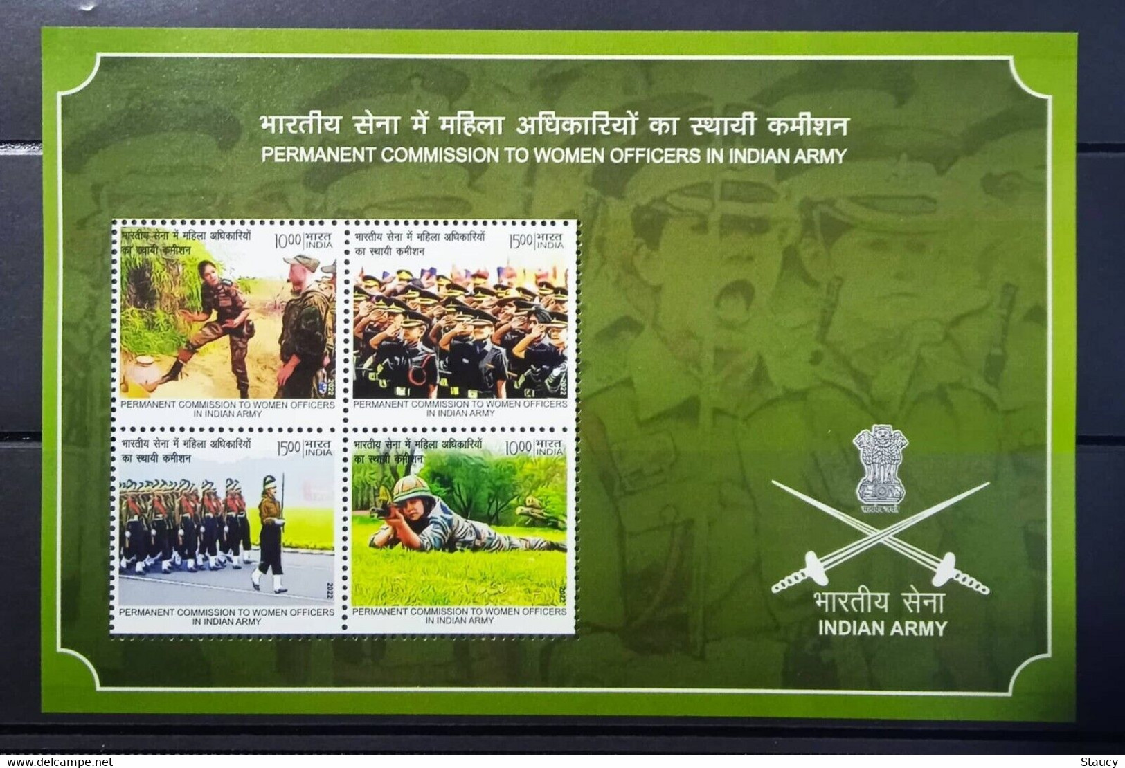 India 2022 Women Officers In The Indian Army Miniature Sheet MS MNH - Usati