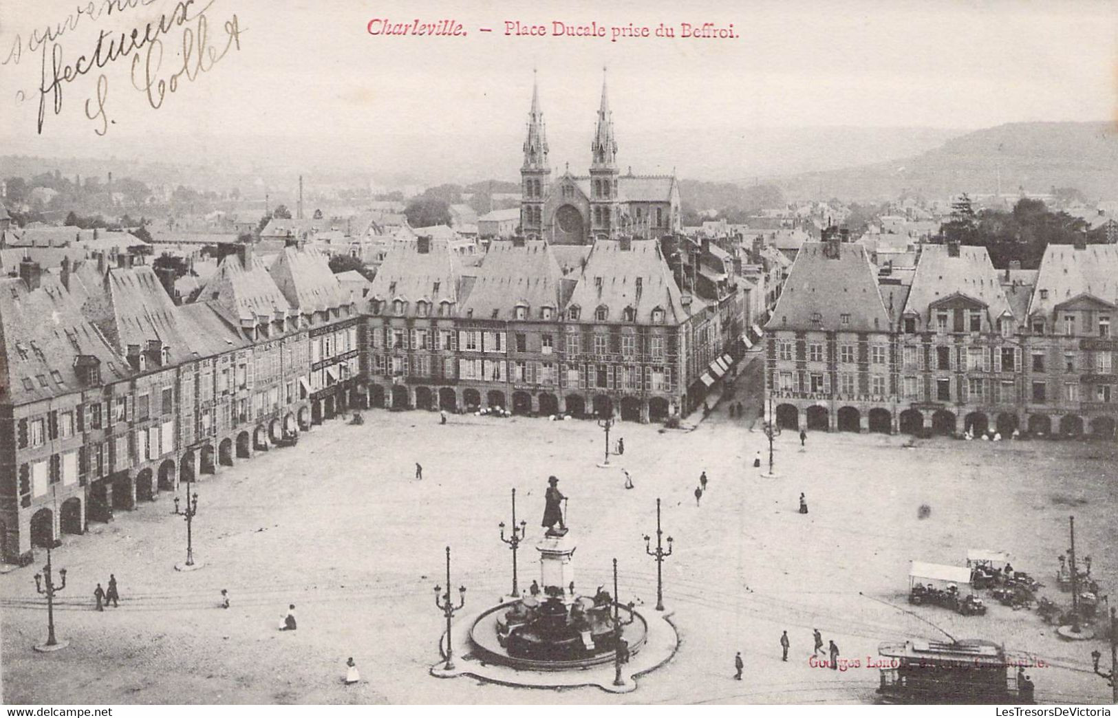 CPA - 08 - Charleville - Place Ducale Prise Du Beffroi - Georges Lenoir Editeur - Animée - Dos Non Divisé - Charleville