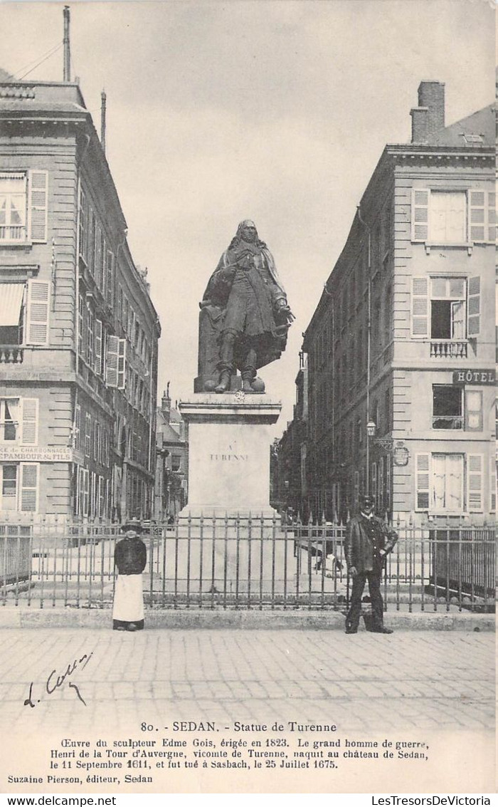 CPA - 08 - SEDAN - Statue De Turenne - Animée - Suzaine Pierson Editeur Sedan - Dos Non Divisé - Sedan