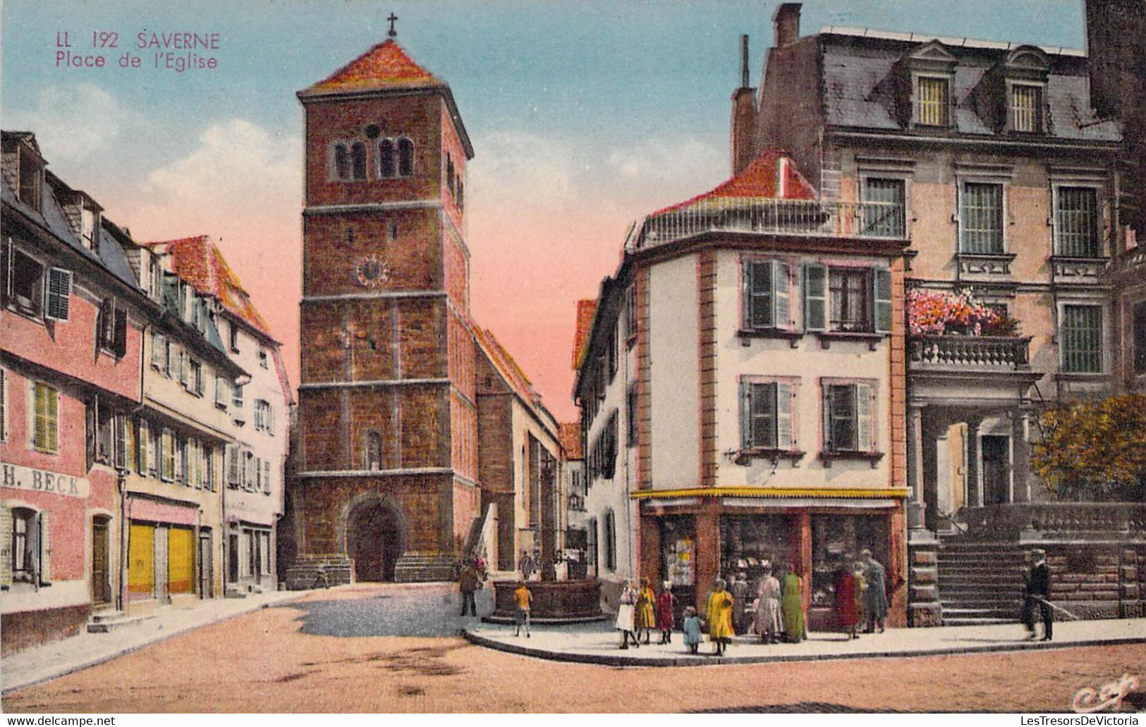 CPA - 67 - SAVERNE - Place De L'église - Colorisée - Cie Des Arts Photomécaniques PARIS - Animée - Commerce - Saverne