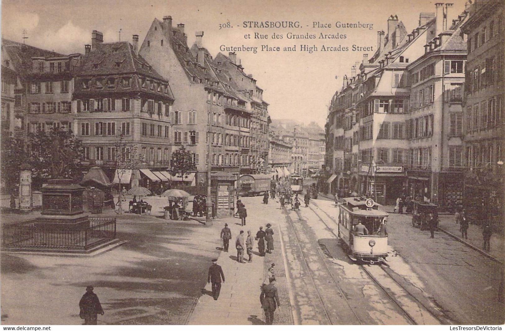 CPA - 67 - Strasbourg - Place Gutenberg Et Rue Des Grandes Arcades - Animée - Tram - Commerces - Strasbourg