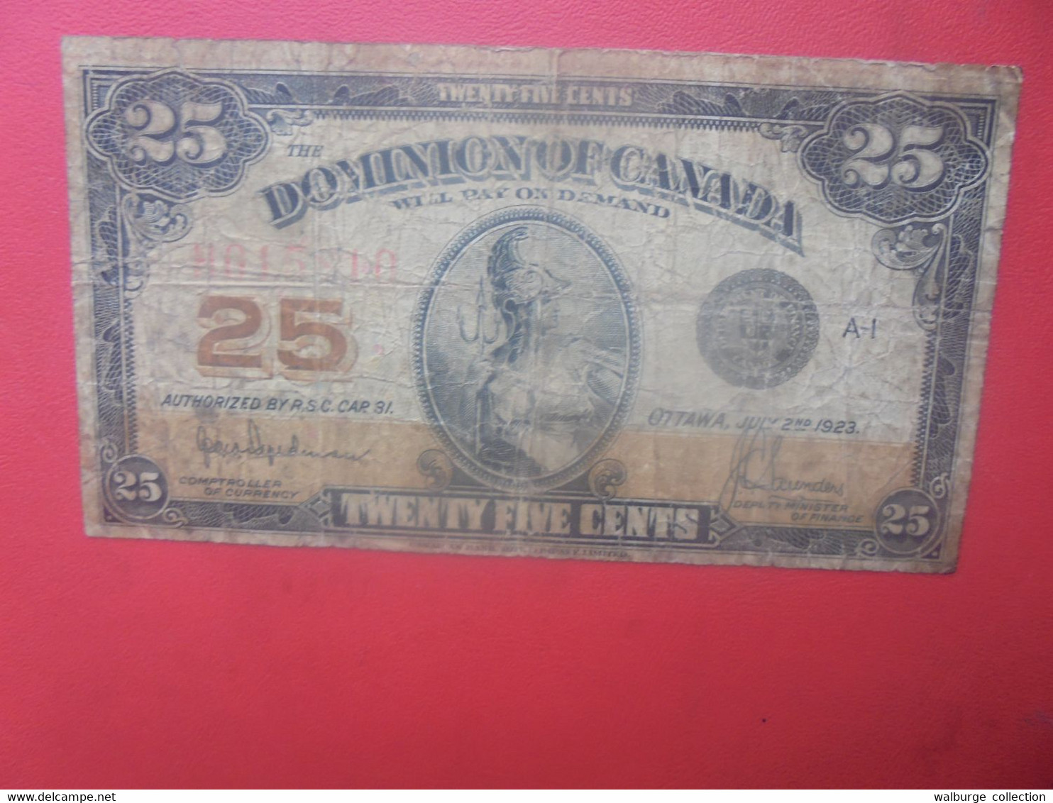 CANADA 25 Cents 1923 Signature A Circuler (L.13) - Canada