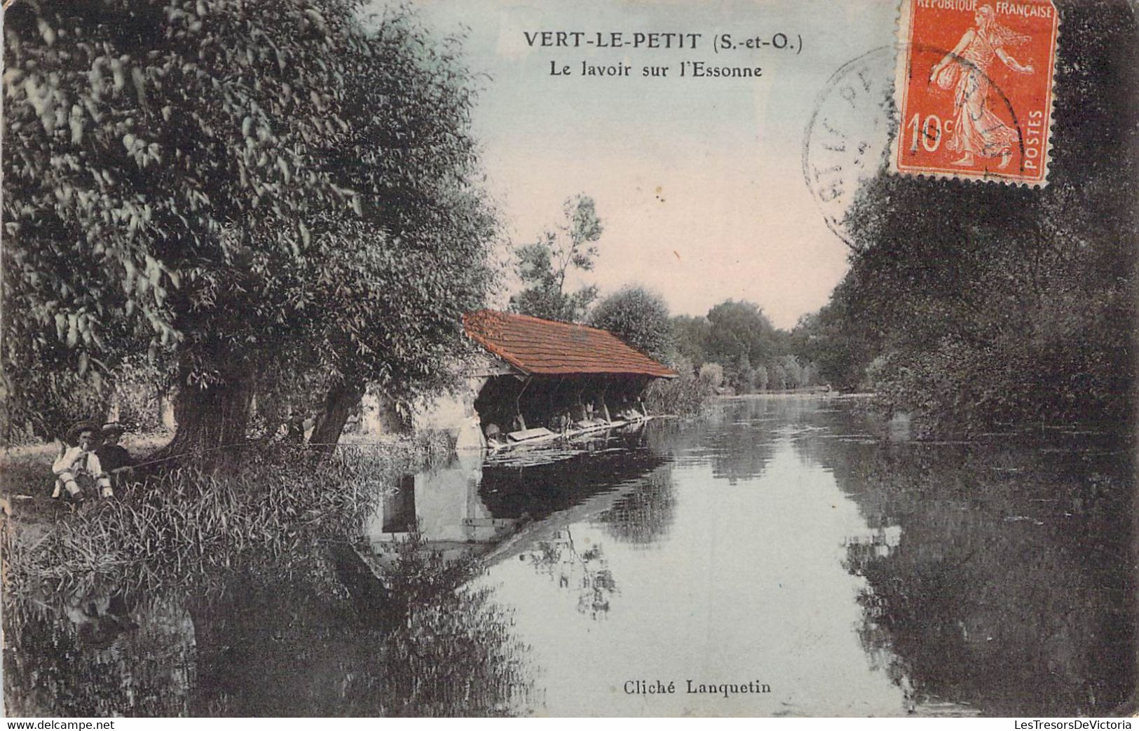 CPA - 91 - VERT LE PETIT - Le Lavoir Sur L'Essonne - Colorisé - Vert-le-Petit