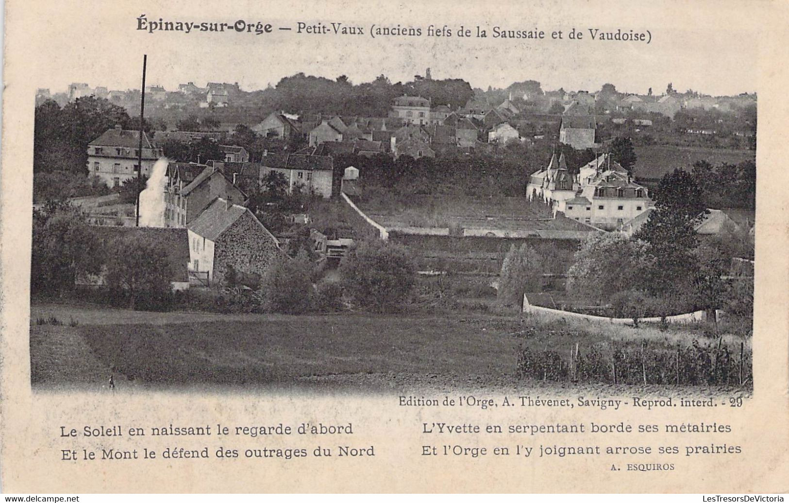 CPA - 91 - EPINAY SUR ORGE - PETIT VAUX - Edition De L'orge - Texte De ESQUIROS - Epinay-sur-Orge