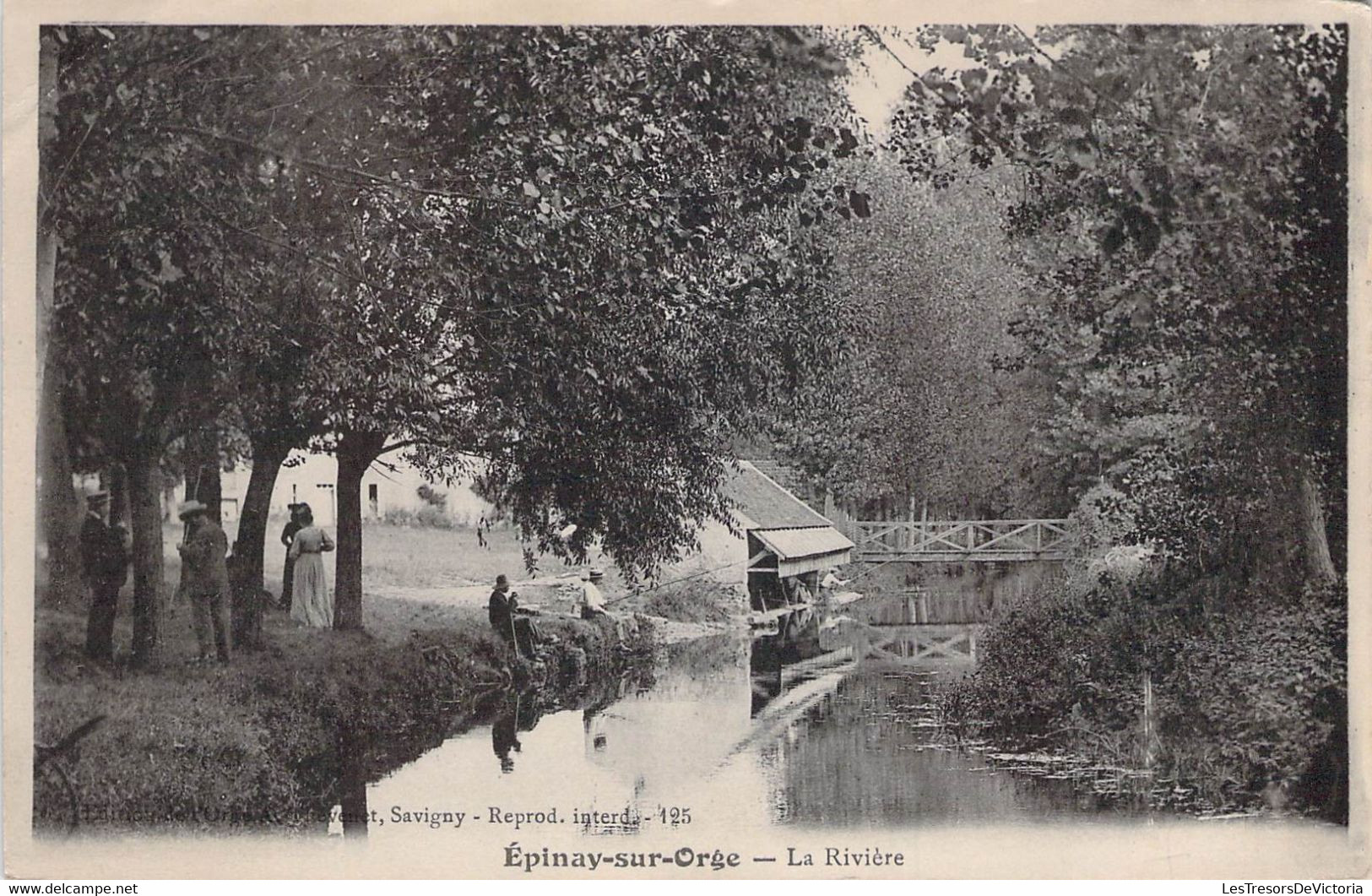 CPA - 91 - EPINAY SUR ORGE - La Rivière - Animée - Pêcheur - Epinay-sur-Orge