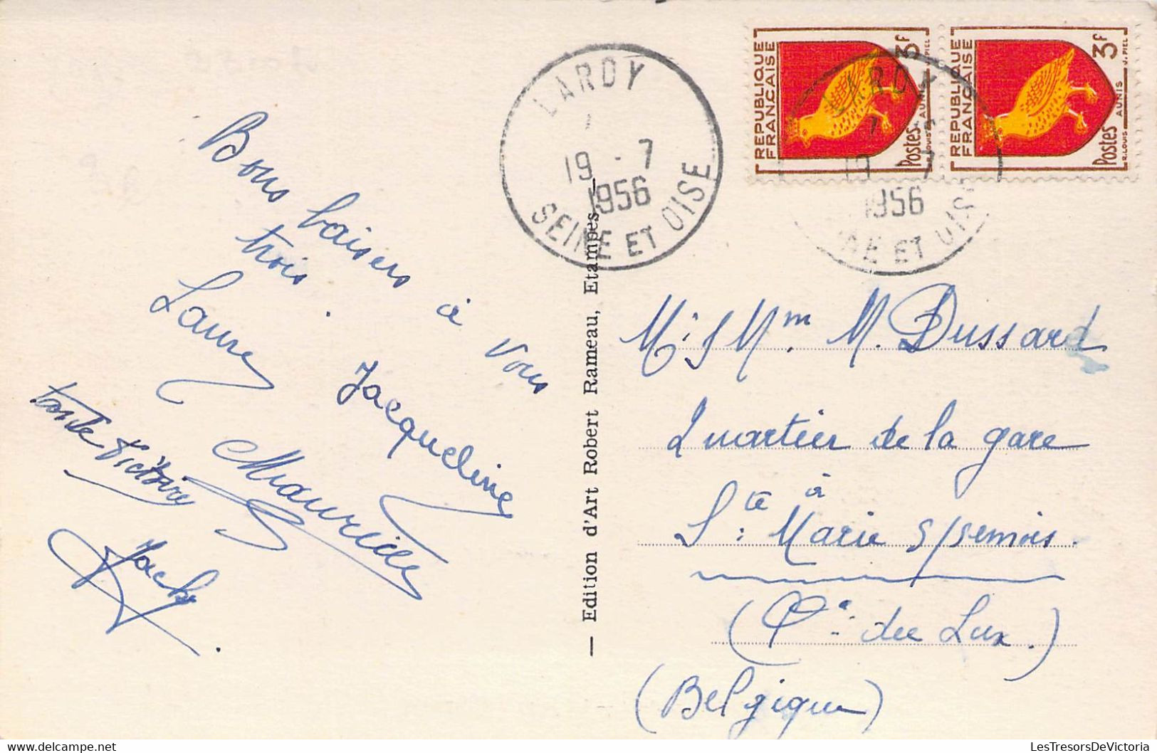 CPA - 91 - LARDY - La Juine à Gillevoisin - Barque - Edition D'Art Rameau ETAMPES - Lardy
