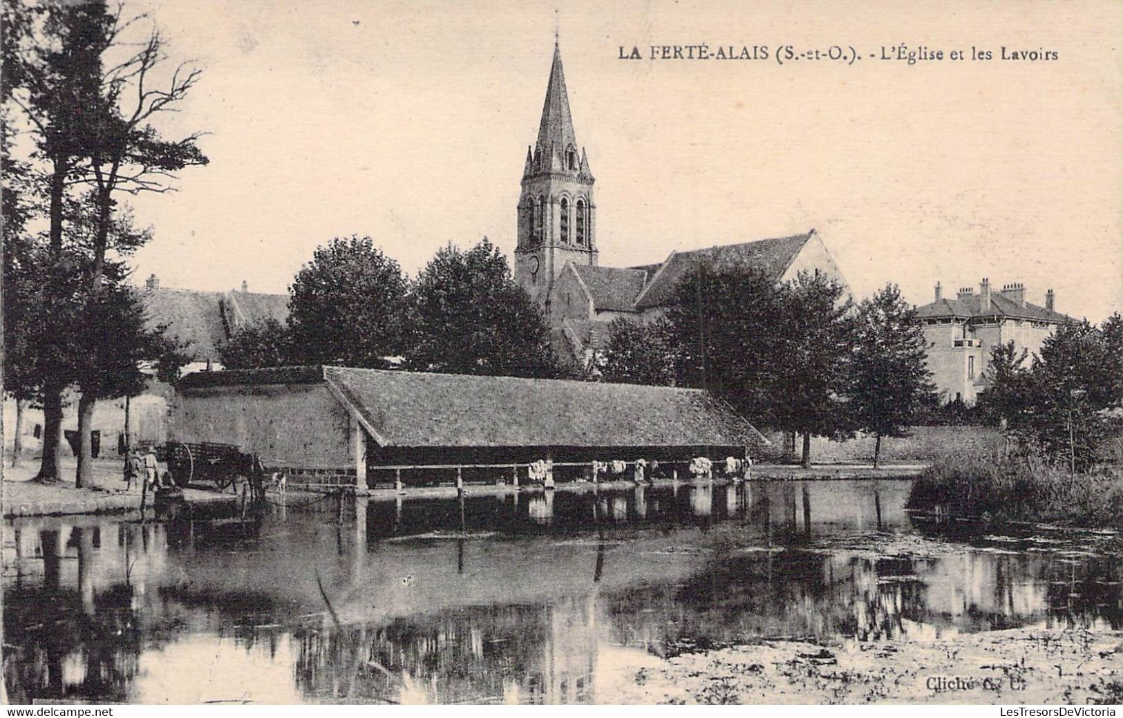 CPA - 91 - La Ferté Alais - L'église Et Les Lavoirs - - La Ferte Alais