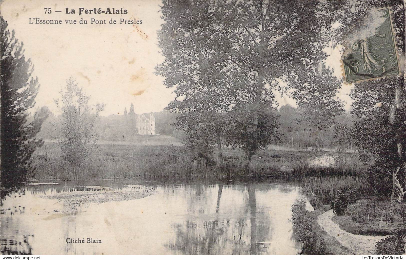 CPA - 91 - La Ferté Alais - L'Essonne Vue Du Pont De Presles - Cliché Blain - - La Ferte Alais