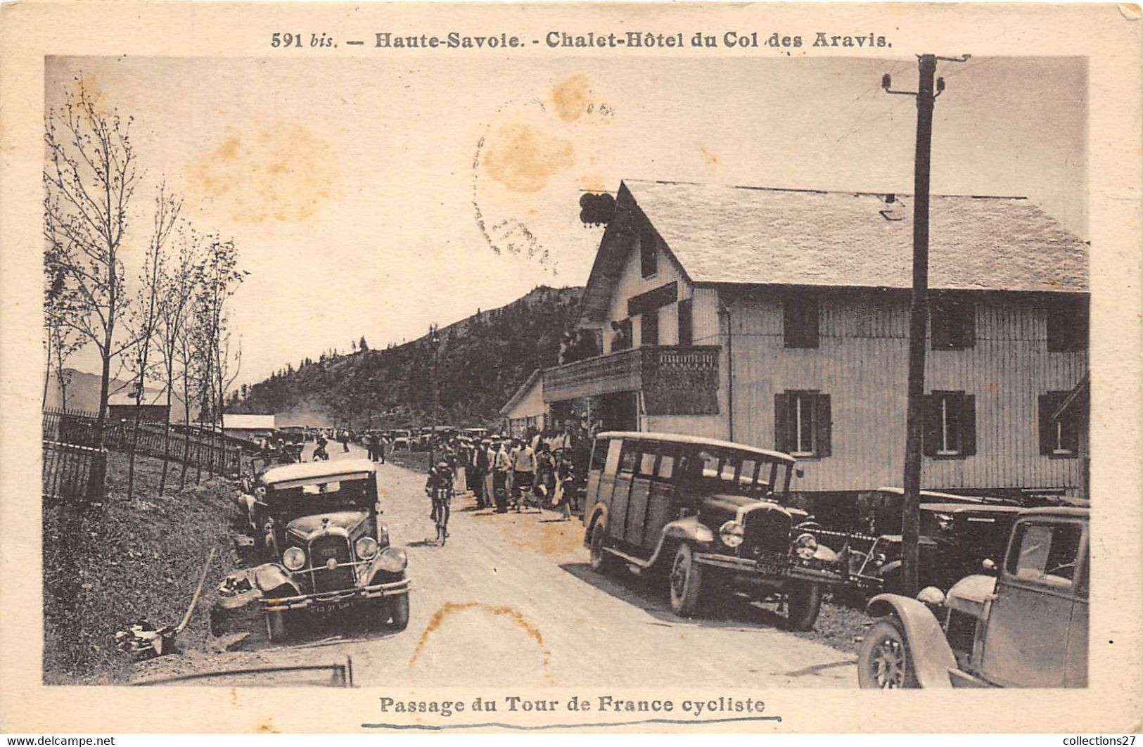 74-COL-DES-ARAVIS- CHALET-HÔTEL - PASSAGE DU TOUR DE FRANCE CYCLISTE - Other & Unclassified