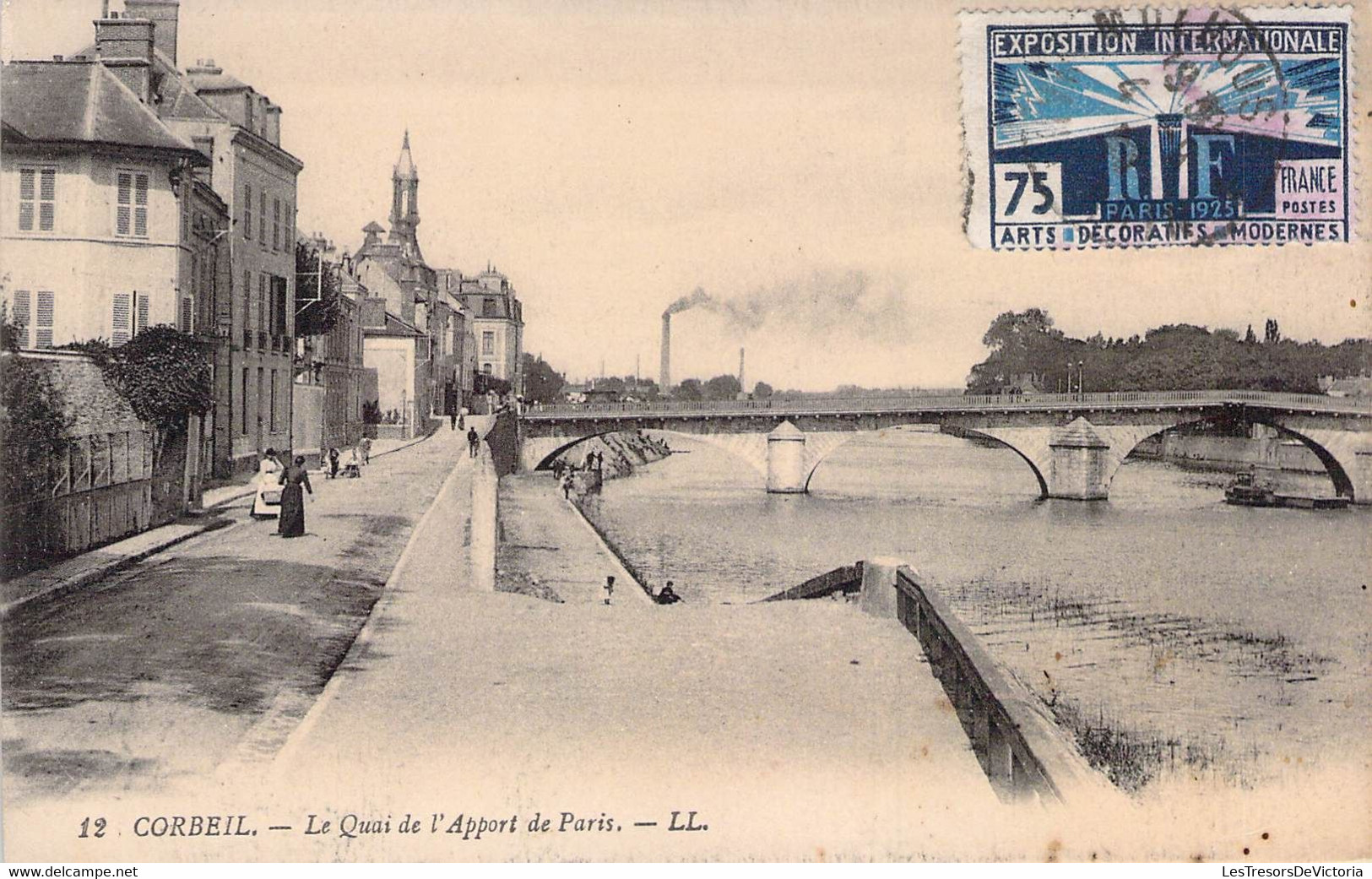 CPA - 91 - CORBEIL - Le Quai De L'Apport De Paris - LL - Corbeil Essonnes
