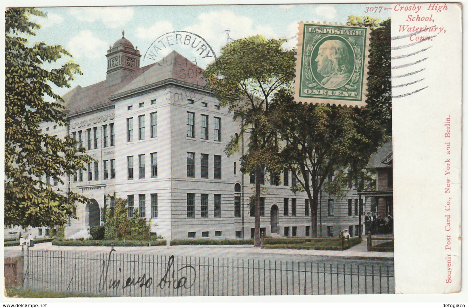 WATERBURY - CONN. - UNITED STATES - CROSBY HIGH SCHOOL - VIAGG. 1910 -89117- - Waterbury