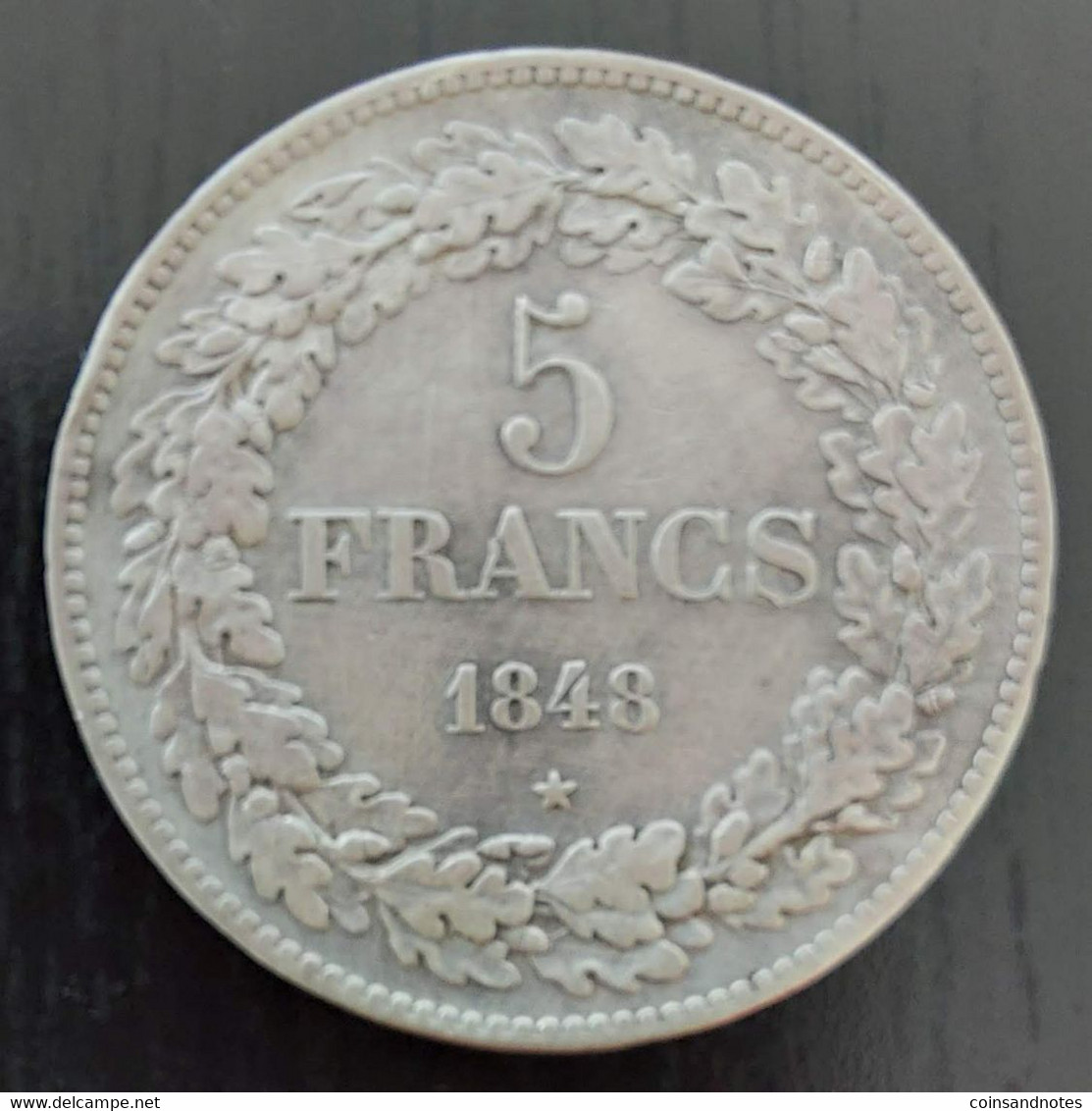 Belgium 1848 - 5 Fr. Zilver - Leopold I - Morin 14 - ZFr - 5 Frank