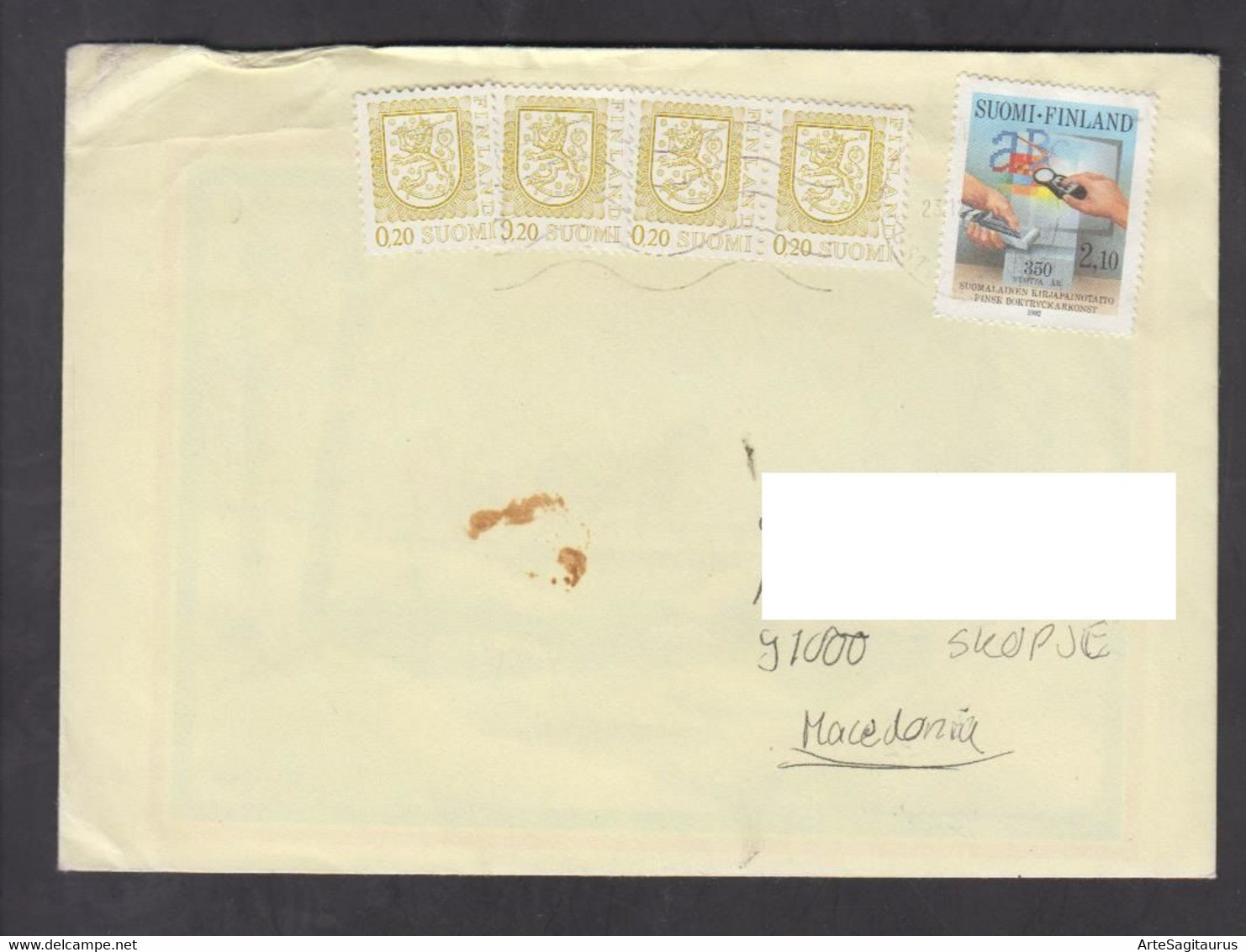 FINLAND, COVER, Republic Of Macedoia, Telecom, Heraldry + - Briefe U. Dokumente