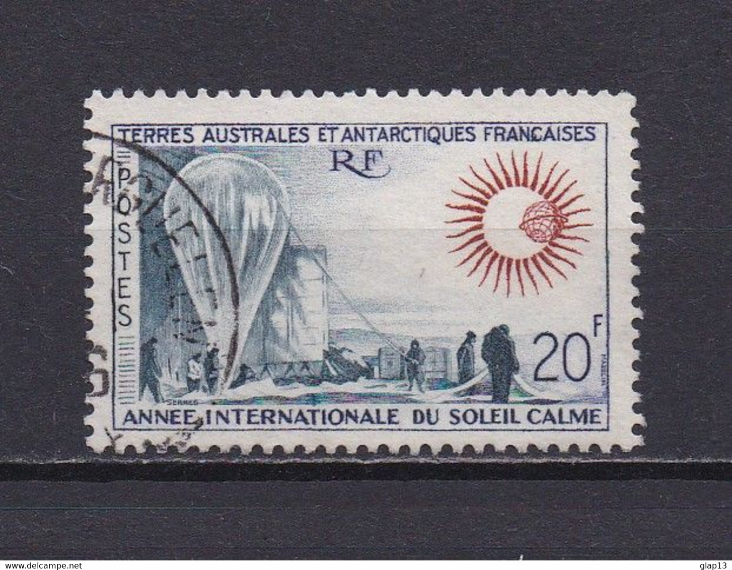 TAFF 1963 TIMBRE N°21 OBLITERE SOLEIL CALME - Usados