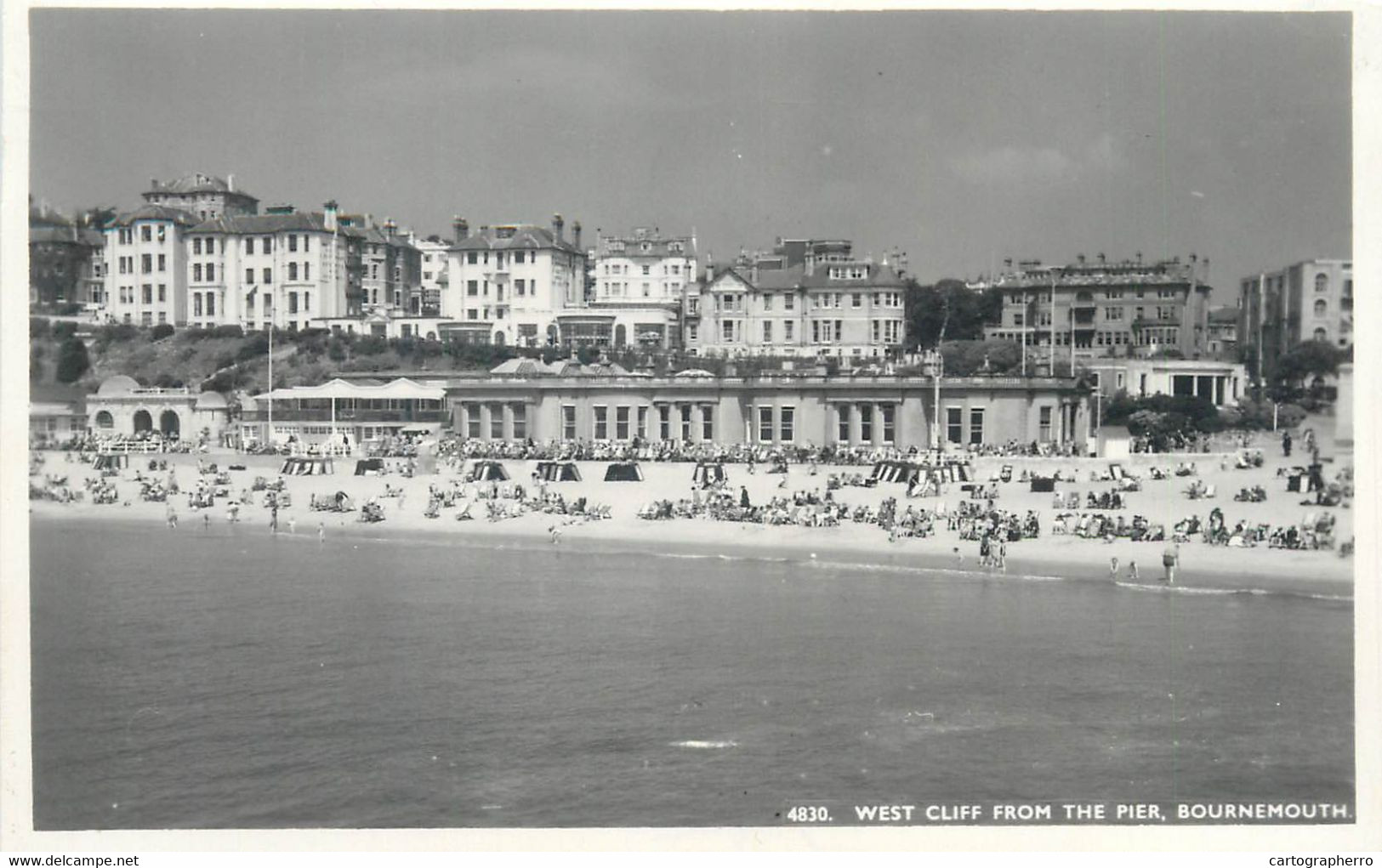 Bournemouth Beach From Pier 1954 Real Photo Postcard - Bournemouth (bis 1972)