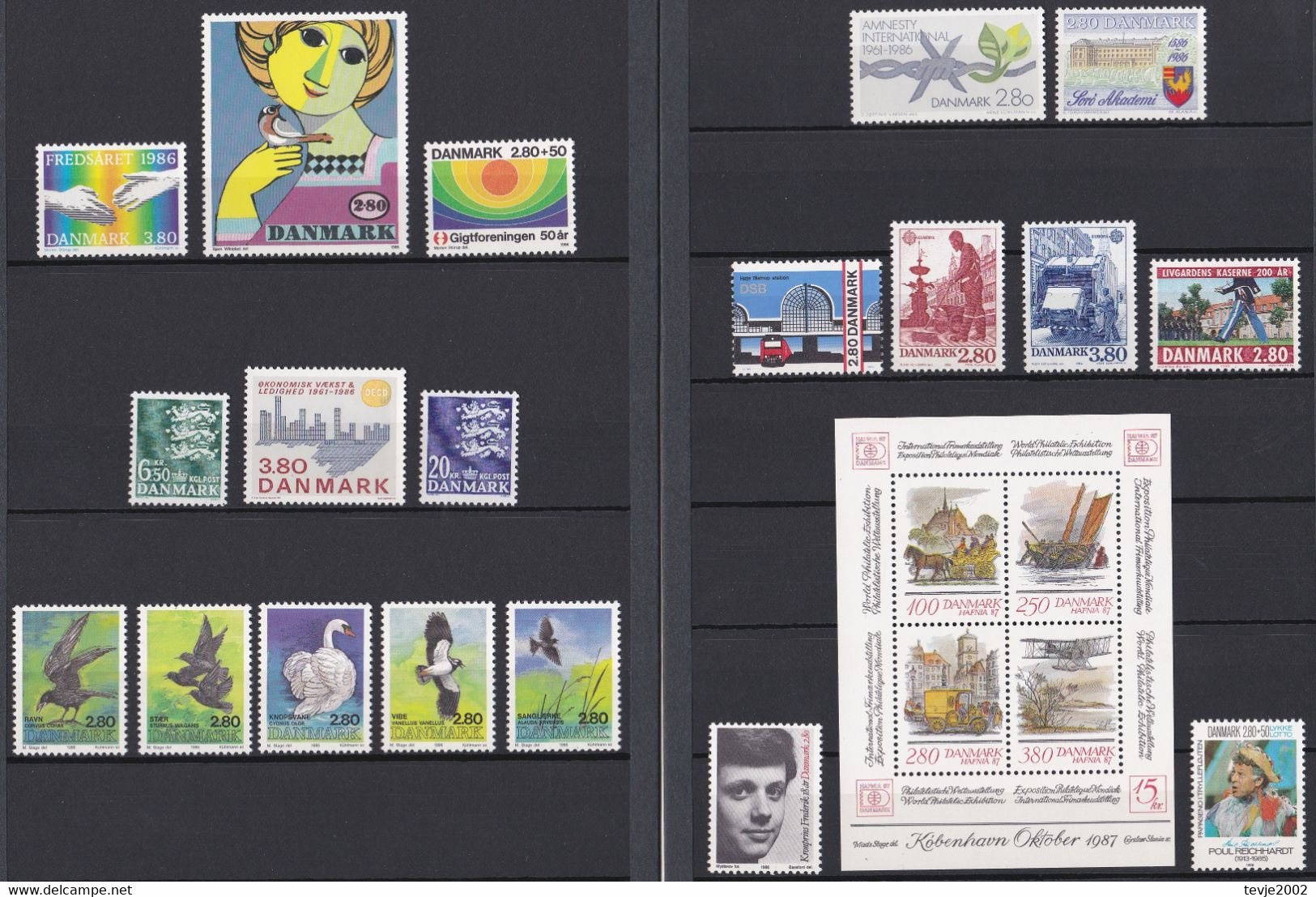 Dänemark 1986 - Kompletter Jahrgang - Postfrisch MNH - Full Years