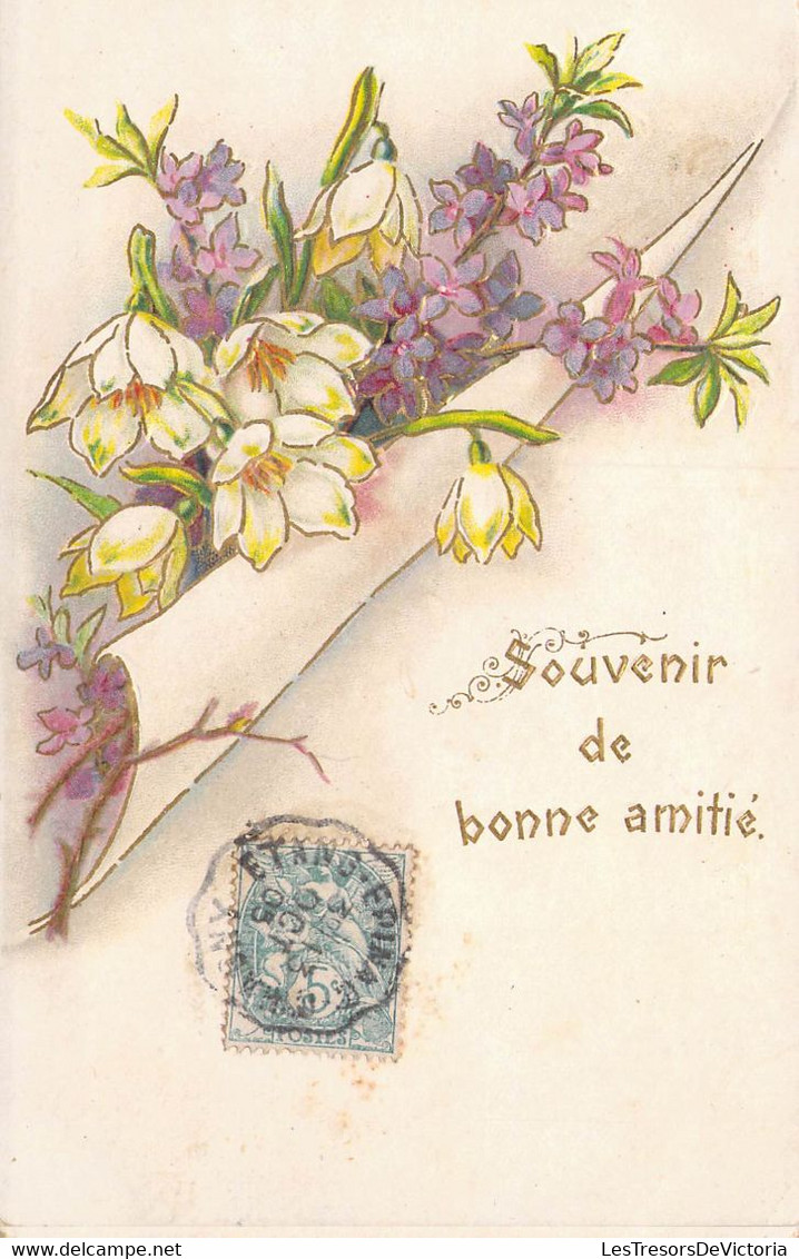 CPA FLEURS - Souvenir De Bonne Amitié Avec Des Fleurs - Flowers