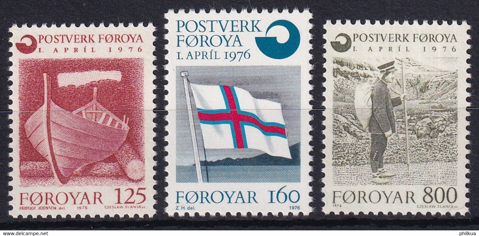 MiNr. 21 - 23 Dänemark Färöer 1976, 1. April. Gründung Des Färöischen Postwesens - Postfrisch/**/MNH - Färöer Inseln