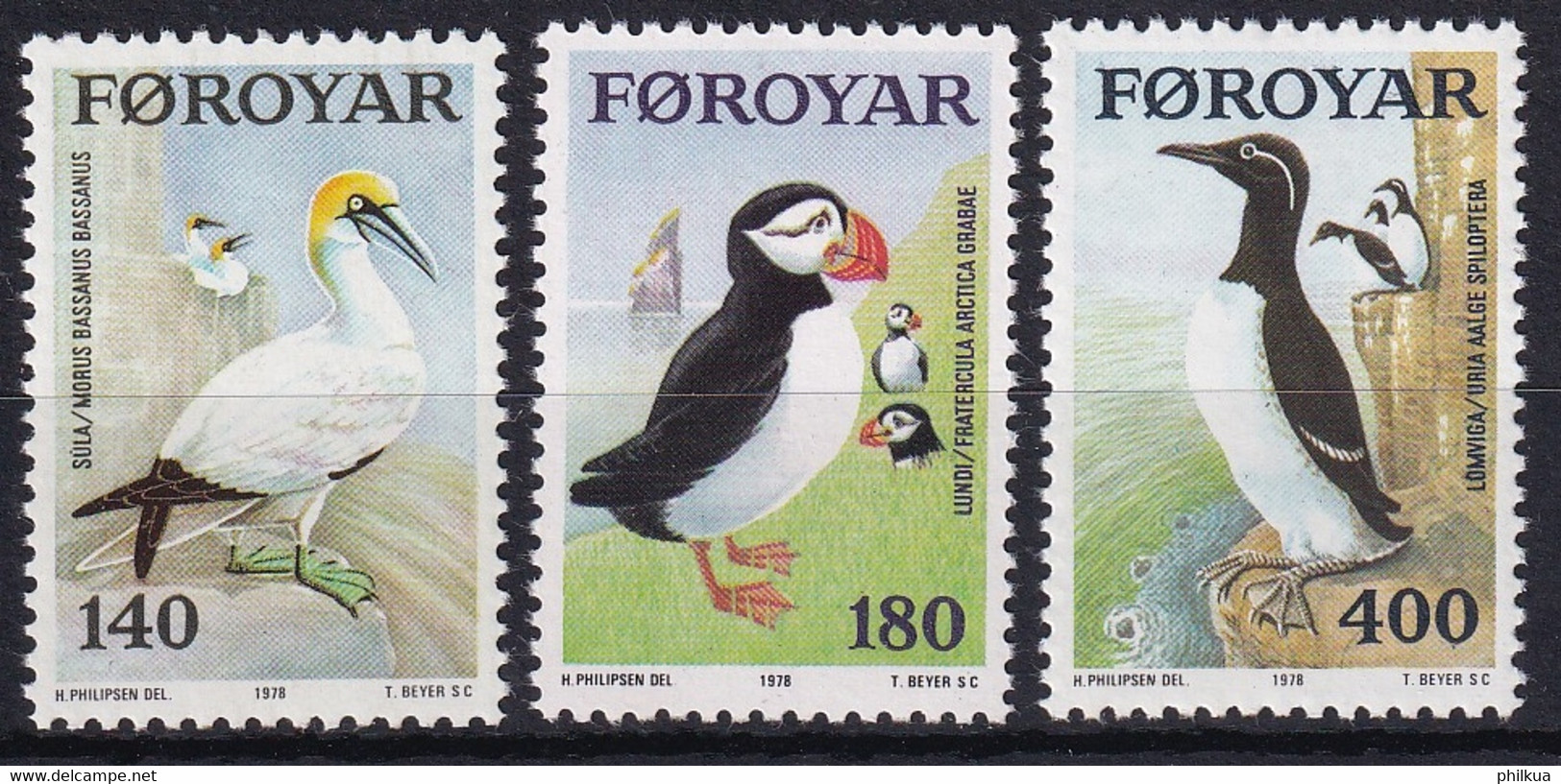 MiNr. 36 - 38 Dänemark Färöer 1978, 13. April. Seevögel - Postfrisch/**/MNH - Féroé (Iles)