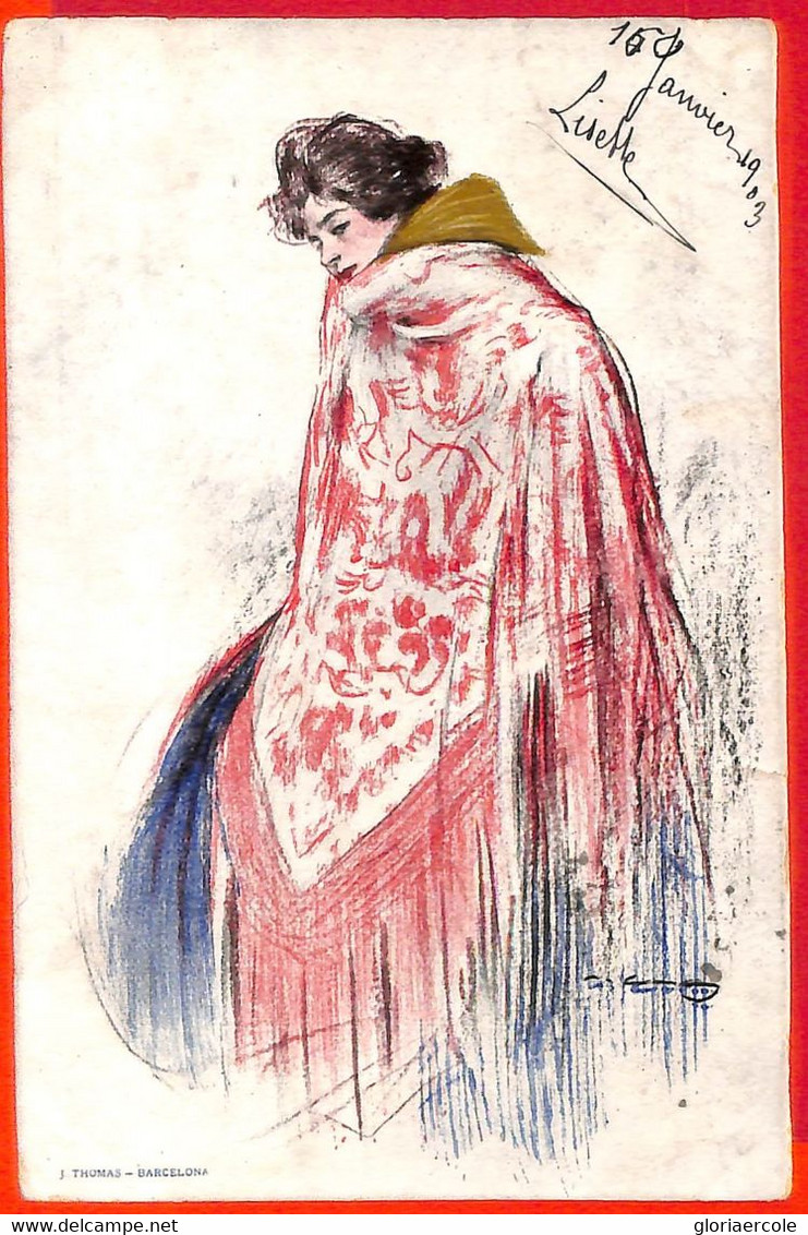 Lib7759 - VINTAGE POSTCARD - Glamour, Ladies, ARTIST SIGNED Cassas 1903 - Casas
