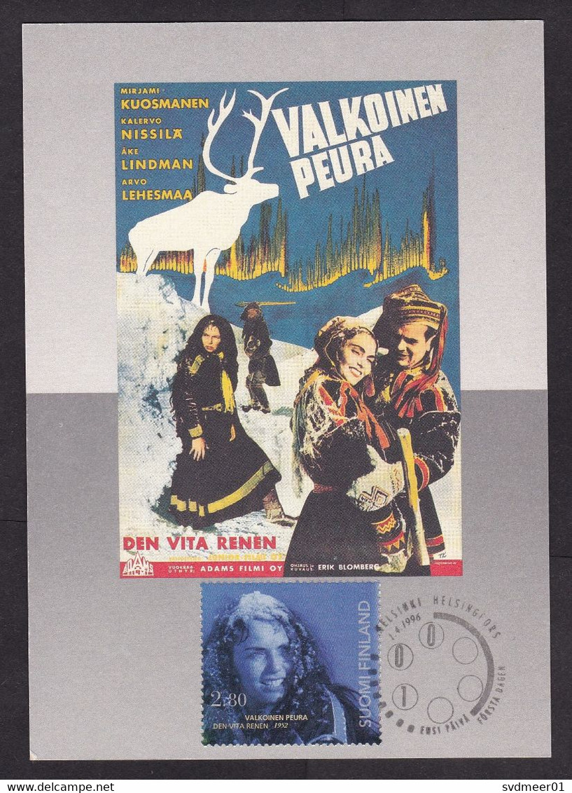 Finland: 3x Stationery Picture Postcard, 1996, Maximum Card With Stamp At Back, Cinema, Movie Poster (traces Of Use) - Covers & Documents