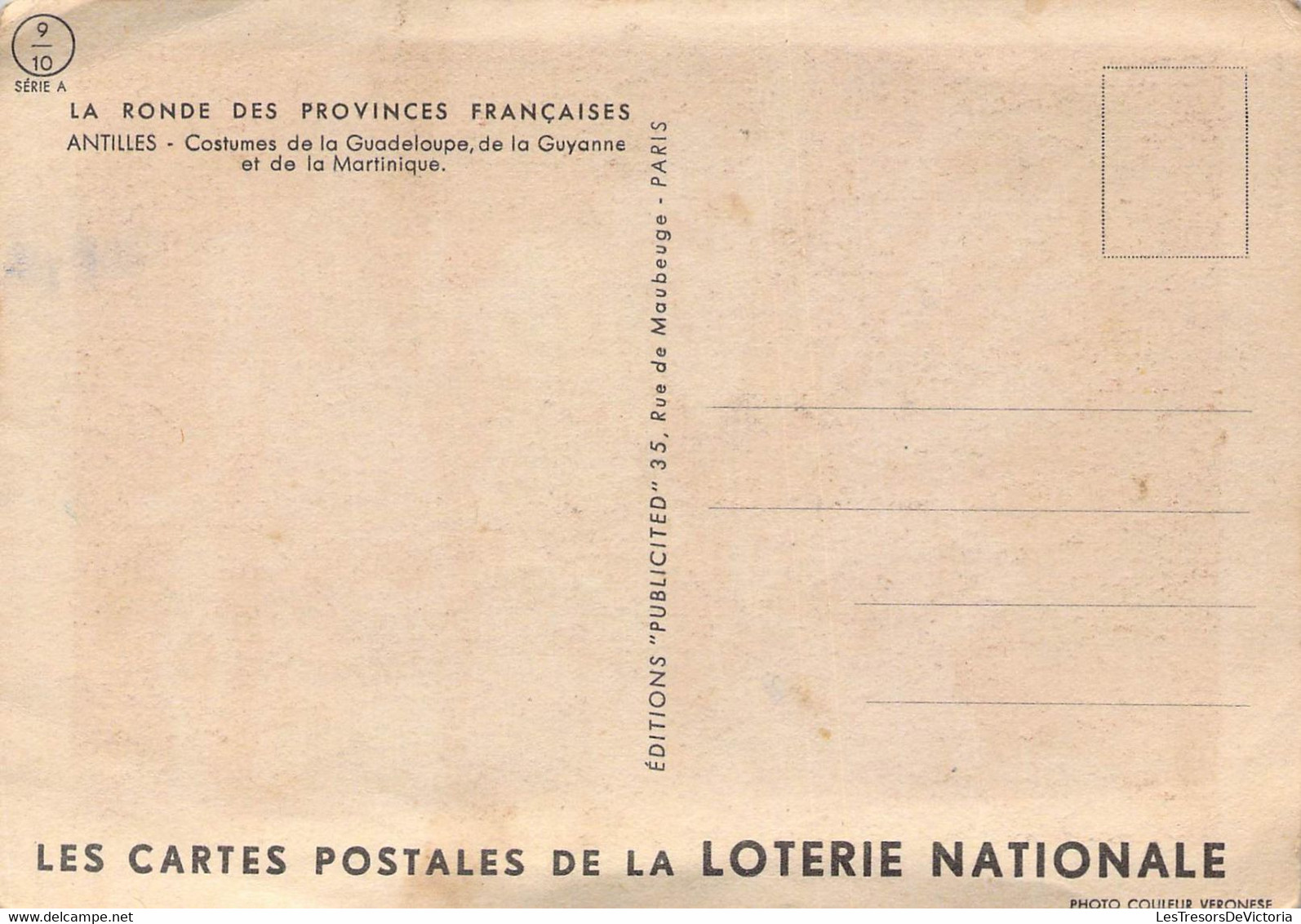 CPA FOLKLORE - Antilles - La Ronde Des Provinces Françaises - Les Cartes Postales De La Loterie Nationale - Trachten