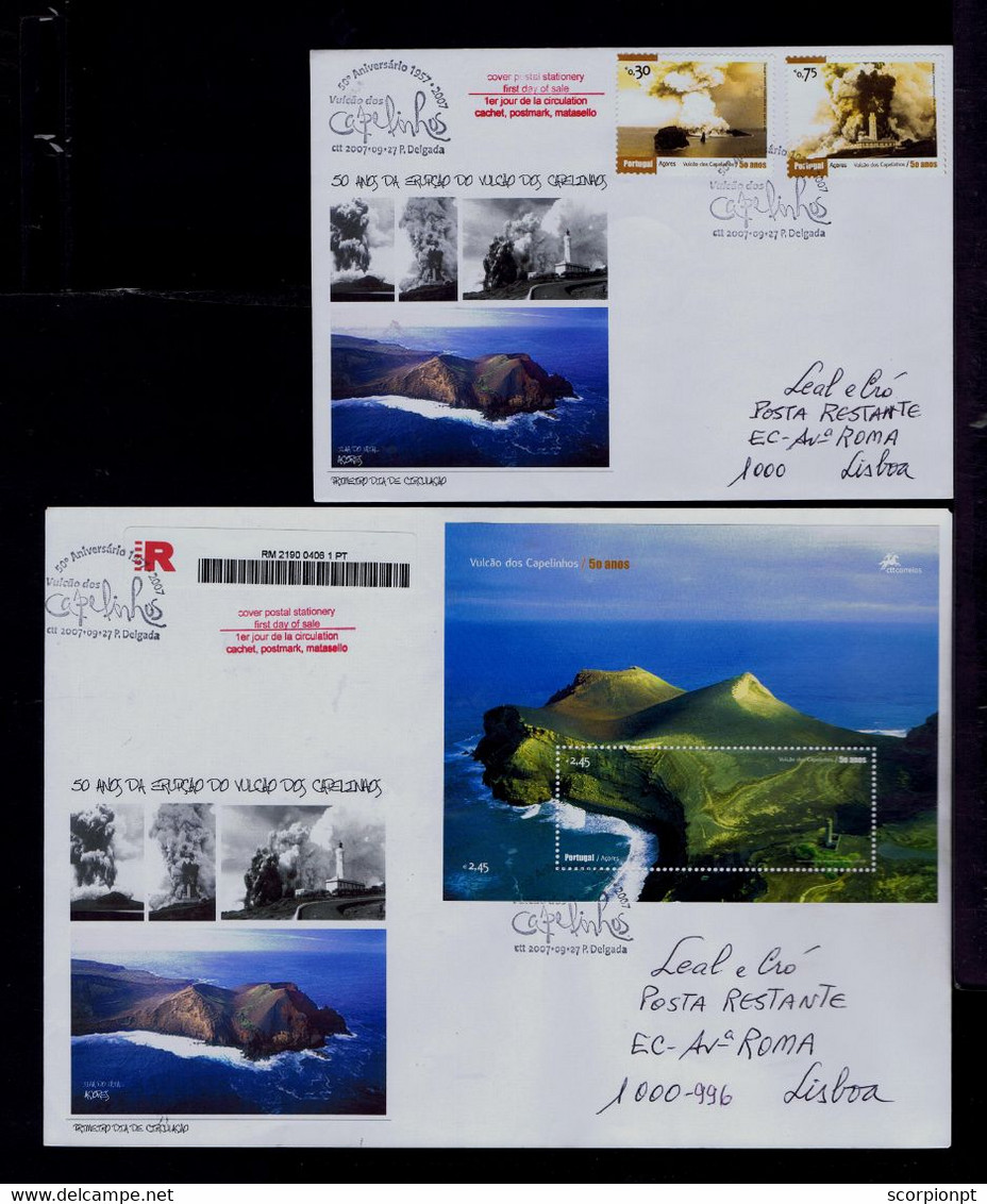 Sp9235 AZORES /Faial "50 Ann.CAPELINHOS Volcano" 1957-2007 Lighthouses Phares Geography Geology Set+S/S Mailed Portugal - Volcans