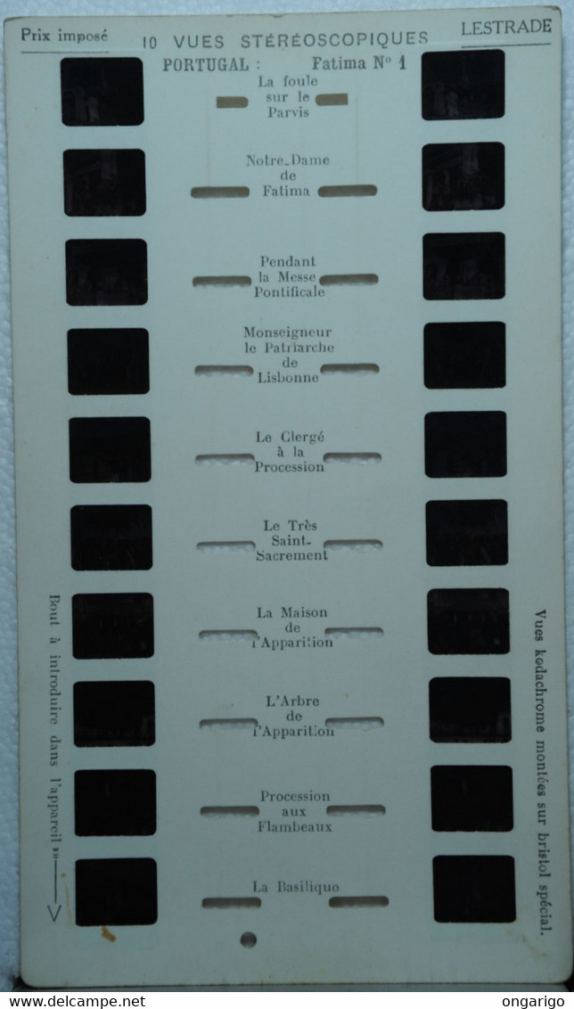 LESTRADE :     PORTUGAL  :  FATIMA  N°1 - Visionneuses Stéréoscopiques