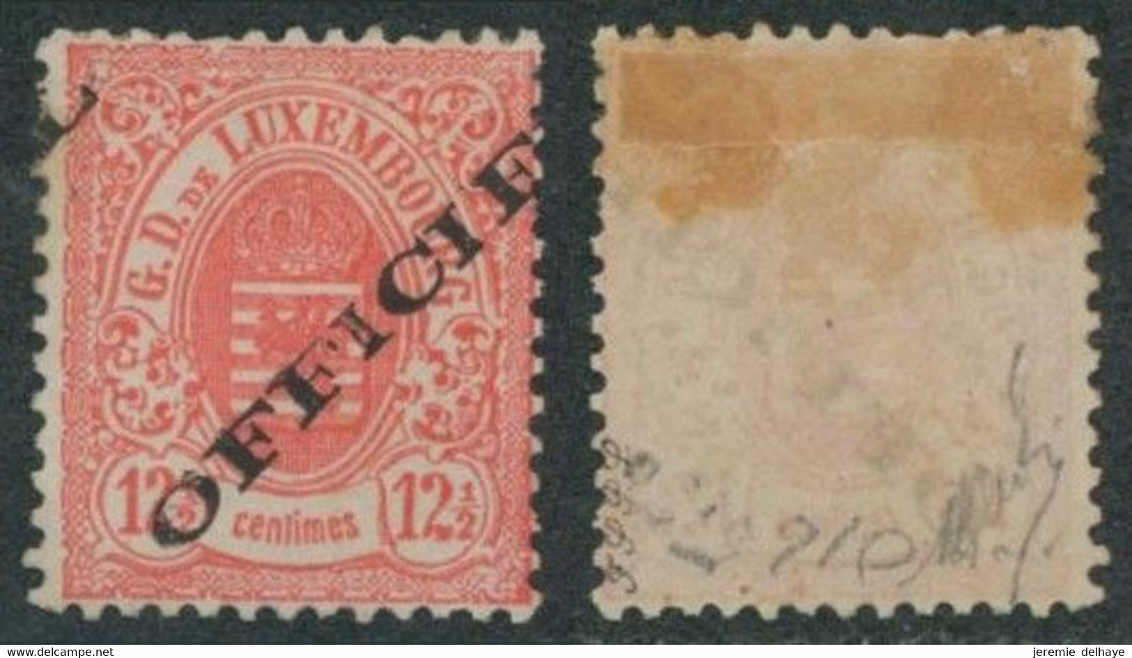 Luxembourg - Yv N°15a* Charniéré (MH) / Signé, Signed. - Dienst