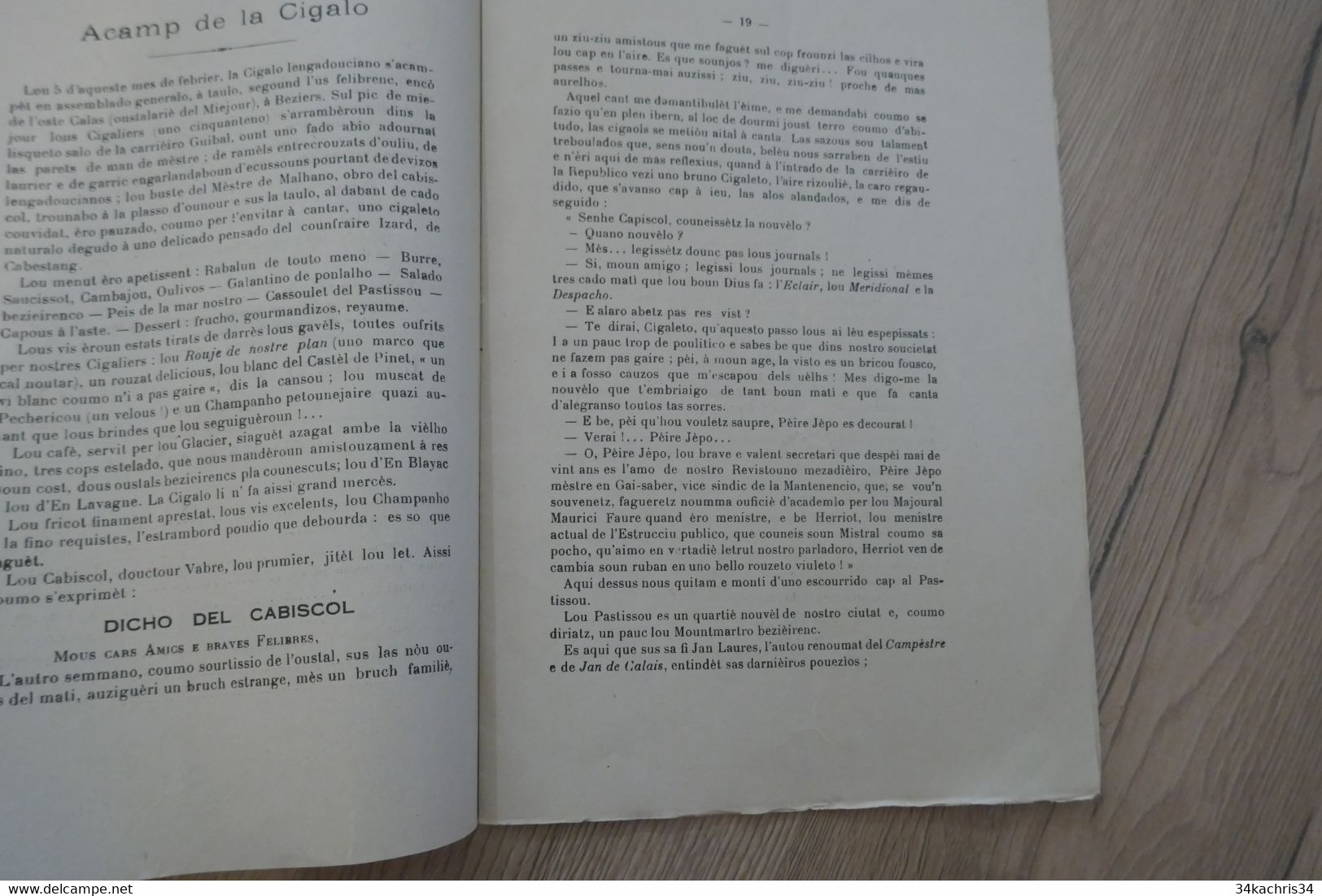 Revue Littéraire 1928 La Cigalo Lengadouciano Béziers Illustré 32 P + Pub - Languedoc-Roussillon