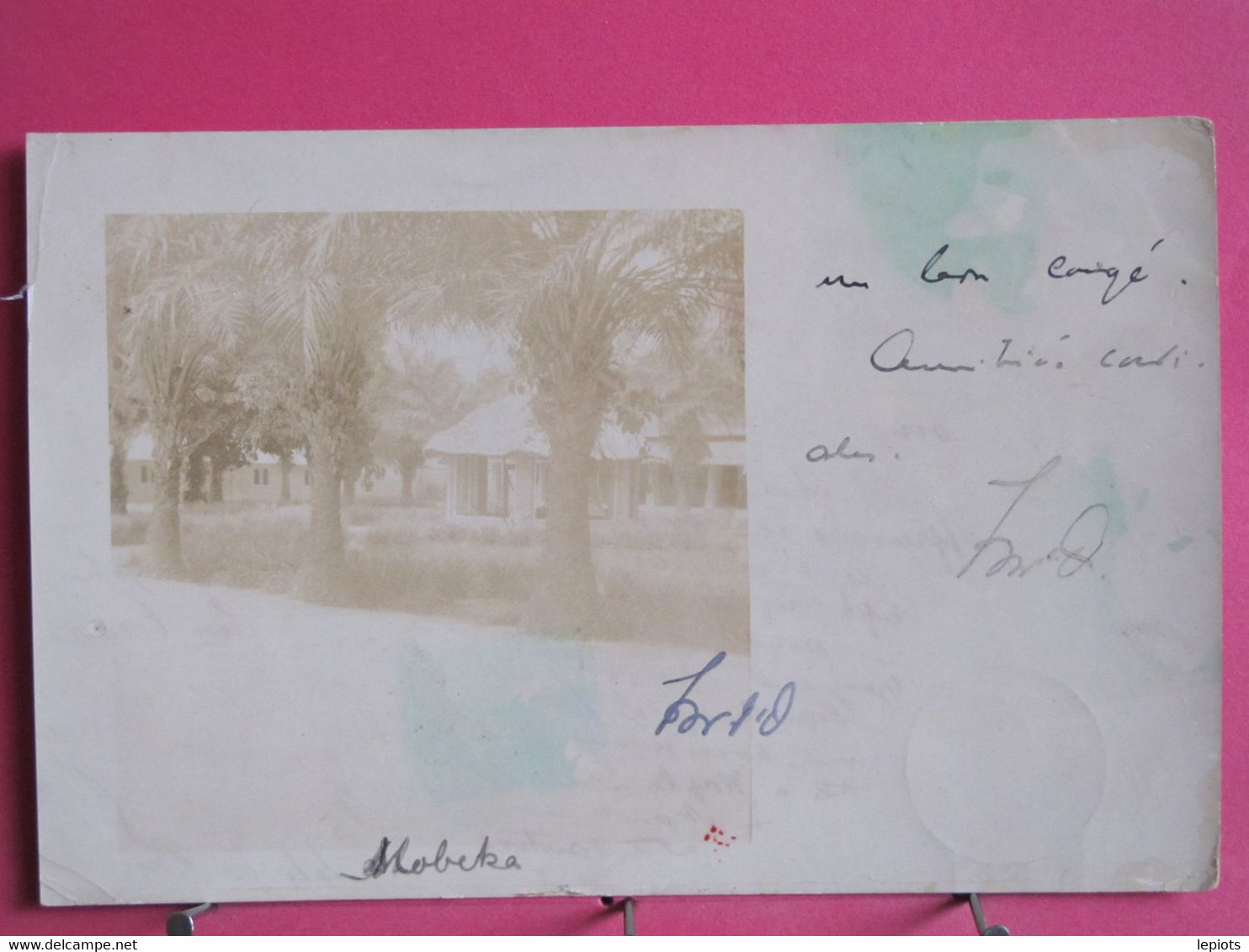 Visuel Très Peu Courant - Congo - Mobeka - Carte Photo D'une Maison - Oblitérations Kinshasa & Brazaville Au Verso -1911 - Kinshasa - Léopoldville
