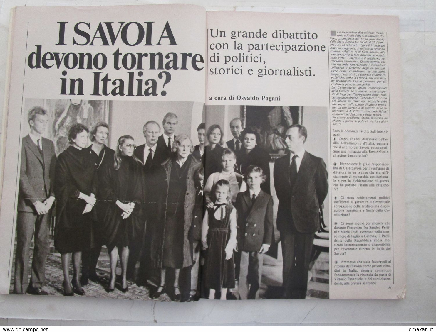 # STORIA ILLUSTRATA N 325 / 1984 SAVOIA / MUSSOLINI / BASTOGNE 1944 /  CORAZZATA DUILIO AFFONDATA A TARANTO - Premières éditions