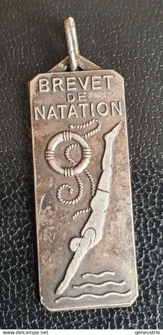 Médaille Argenté "Brevet De Natation / Fédération Française Des Maîtres Nageurs Sauveteurs" Années 30 - Schwimmen