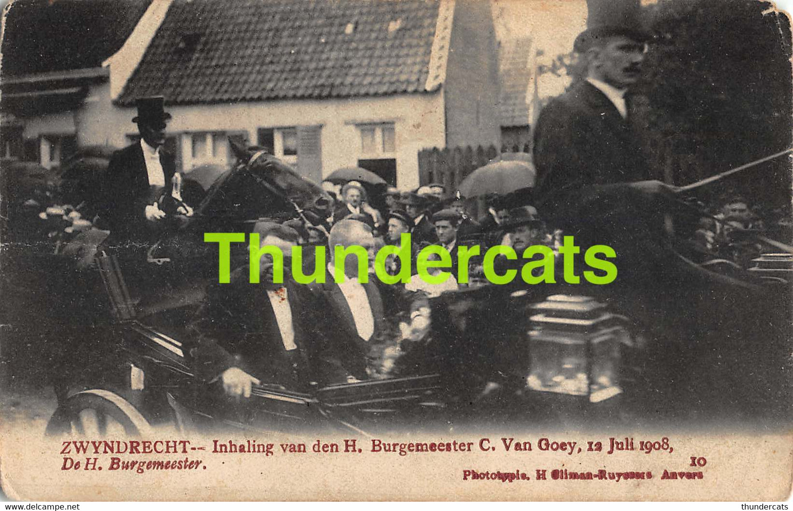 CPA ZWIJNDRECHT ZWYNDRECHT INHALING VAN DEN H BURGEMEESTER VAN GOEY 1908 ( KAART KOMT LOS - AFGERONDE HOEKEN ) - Zwijndrecht