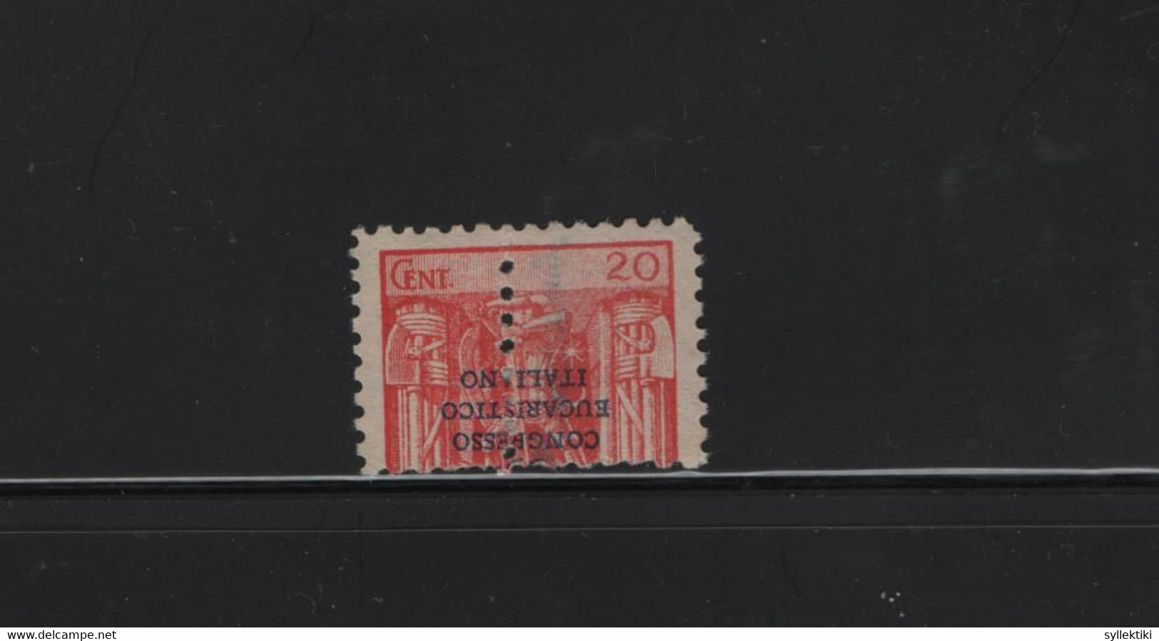 GREECE DODECANESE 1931 20 CENT MNH STAMP WITH INVERTED OVERPRINT AND...HALF STAMP!    HELLAS No 75a AND VALUE EURO 400.0 - Dodekanisos