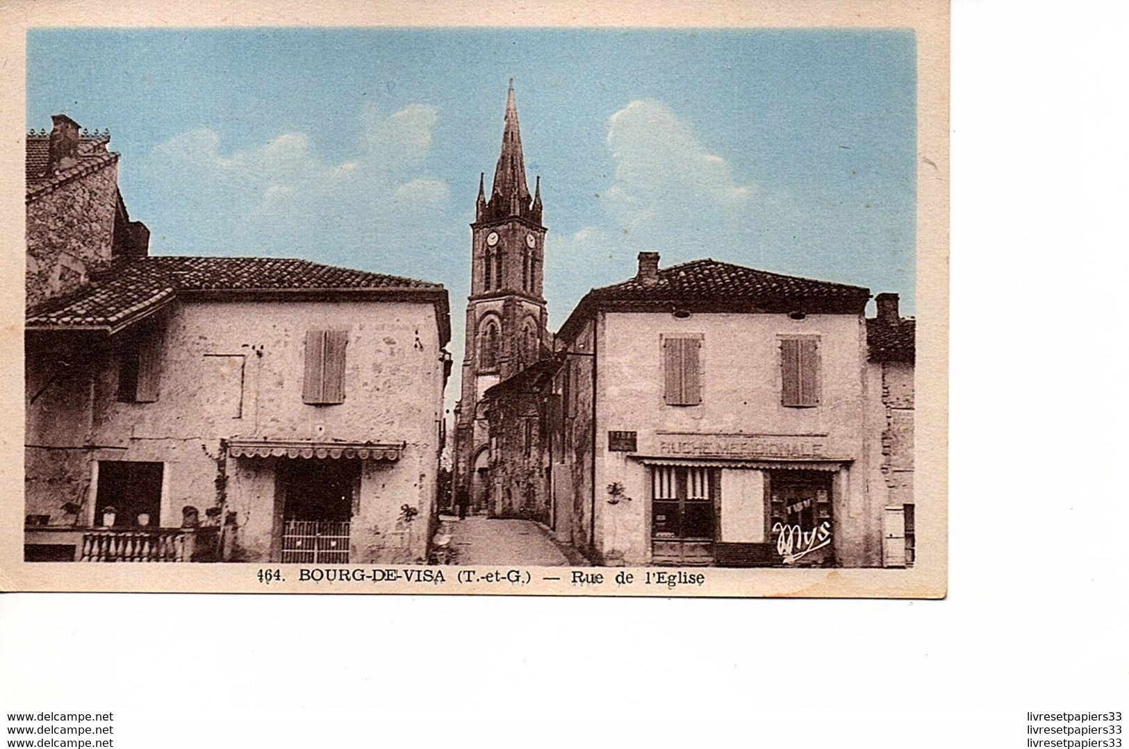 CPA BOURG DE VISA (Tarn Et Garonne) Rue De L'Eglise - Bourg De Visa