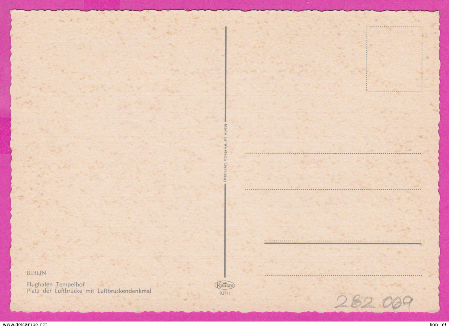 282069 / Germany - Berlin - Flughafen Tempelhof Platz Der Luftbrucke Mit Luftbruckendenkmal PC 921/1 Kruger Deutschland - Tempelhof