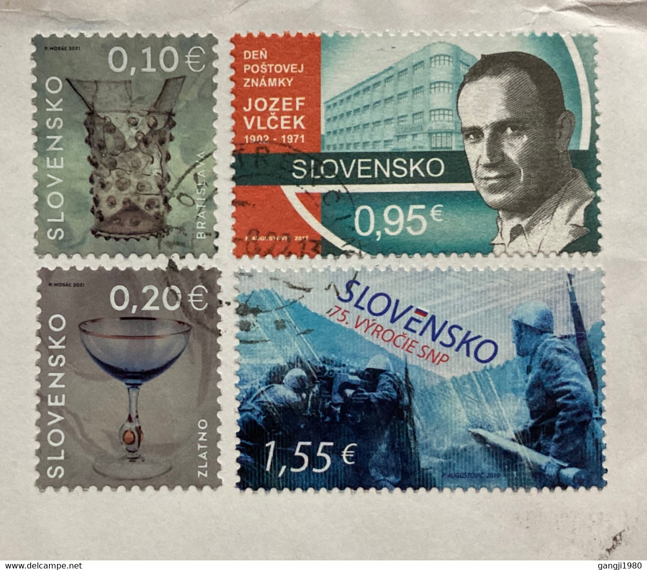 SLOVAKIA 2022, REGISTER USED COVER 10 STAMPS !GLASS ART, CHRISTMAS,WAR ZUZANA CAPUTOVA ,JOZEF YLCEK,CUSTOM,TRENCIN CITY - Cartas & Documentos