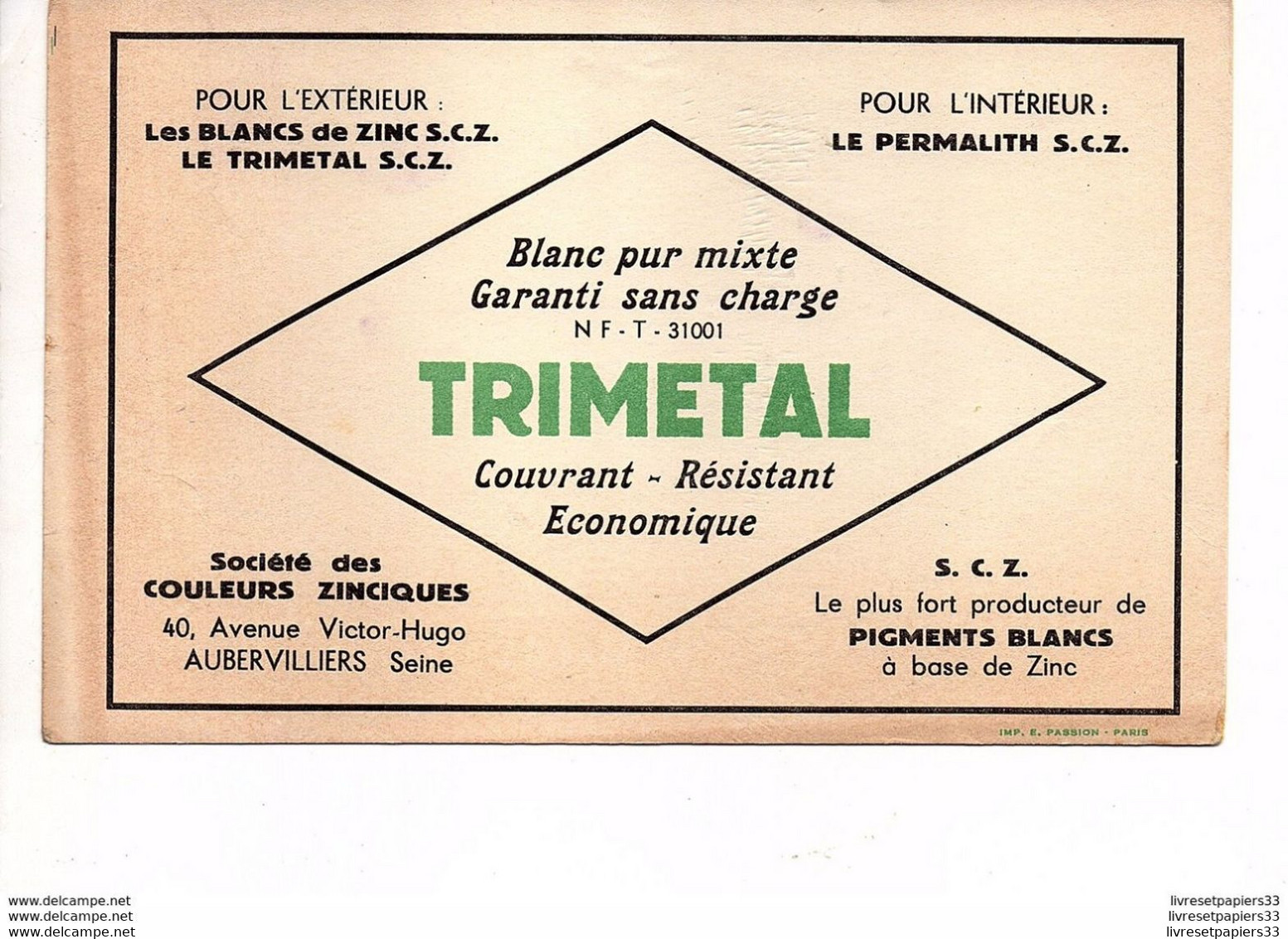 Buvard TRIMETAL - Peintures