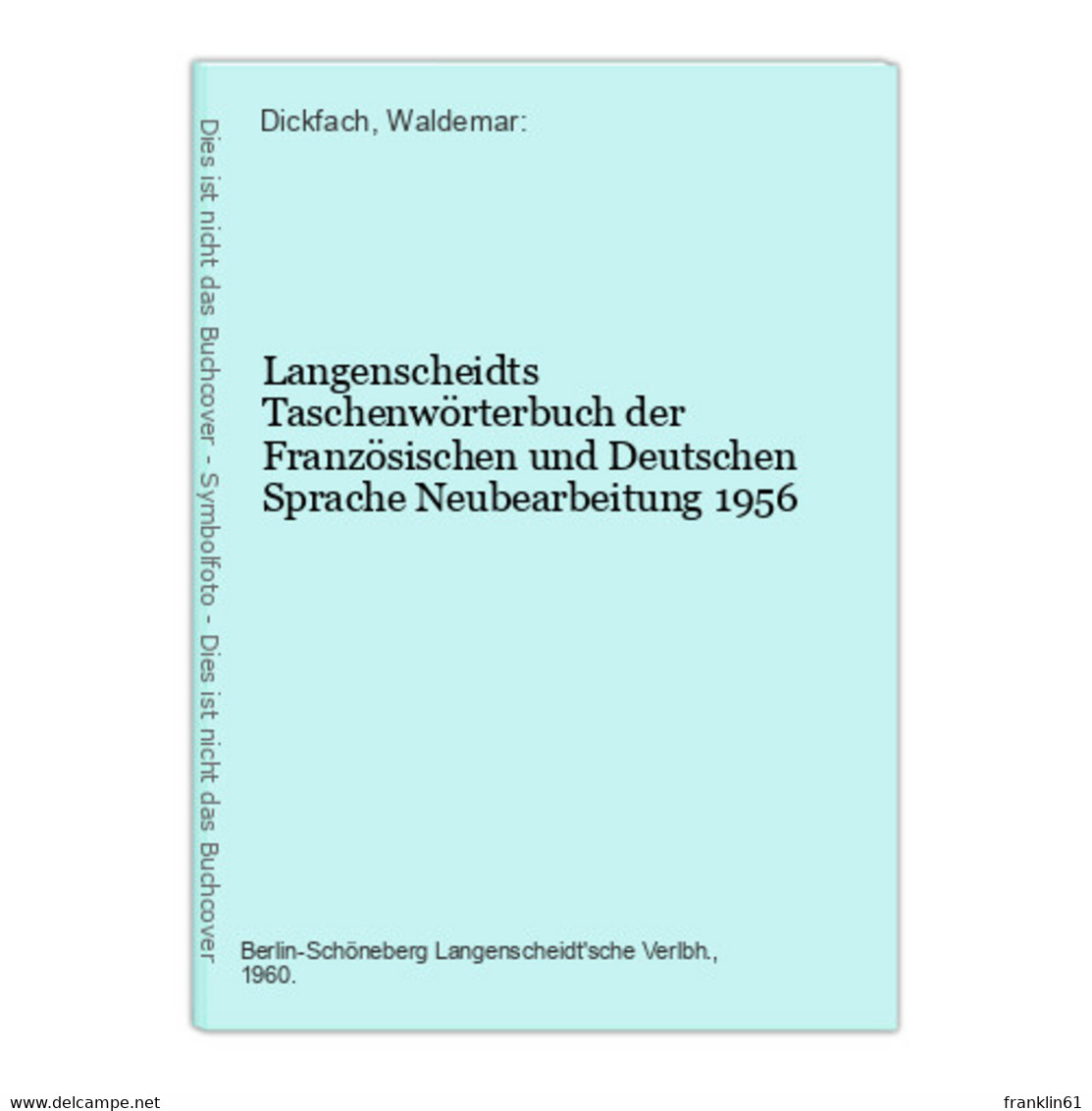 Langenscheidts Taschenwörterbuch Der Französischen Und Deutschen Sprache - Lexika