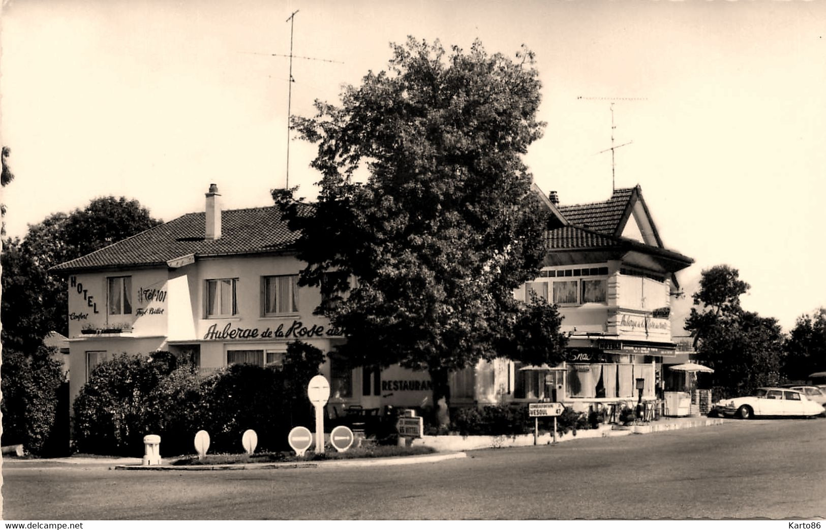 Fayl Billot * Auberge De La Rose Des Vents , VIGNON Propriétaire * Automobile Voiture Ancienne Citroën DS - Fayl-Billot