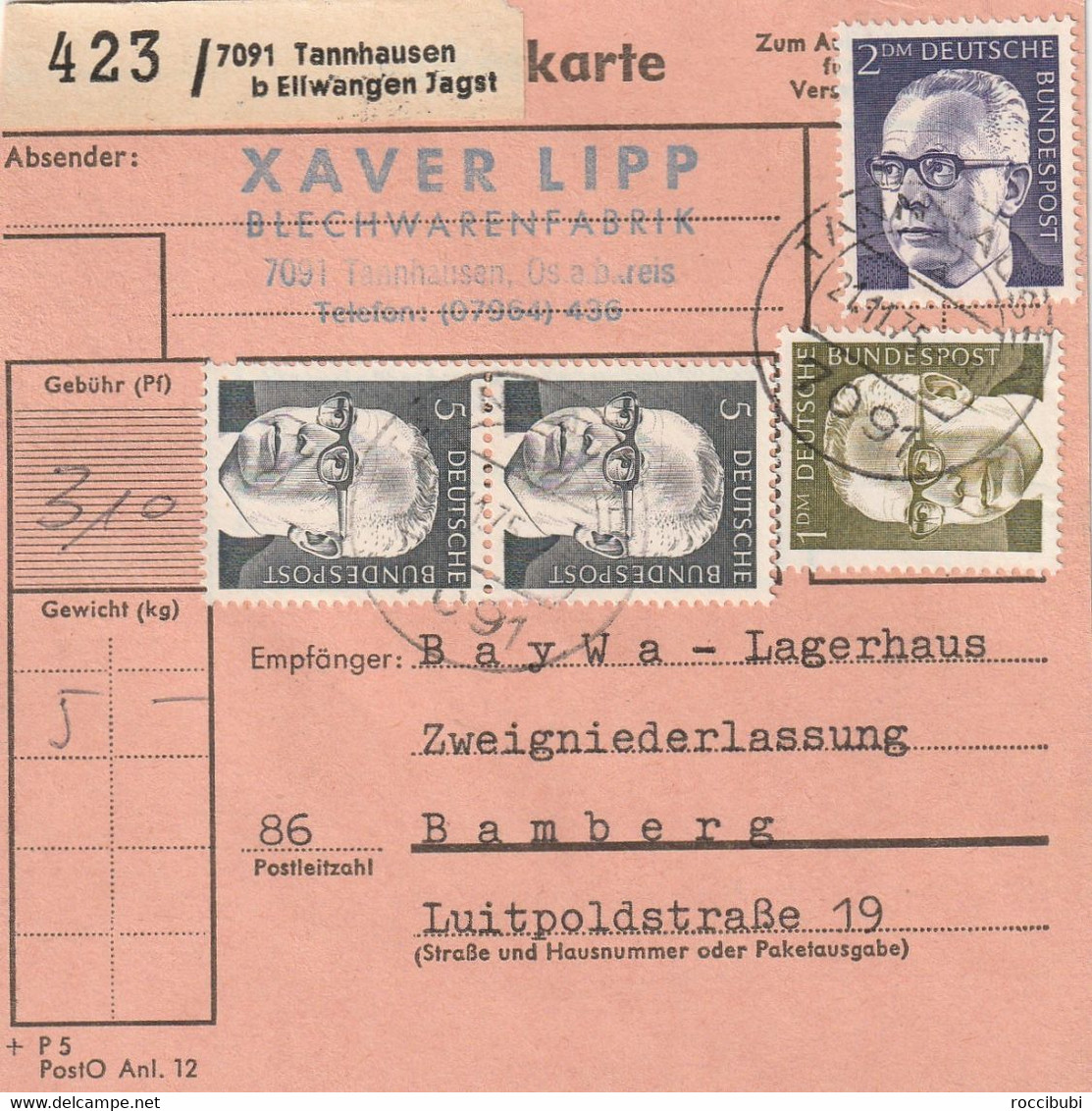Paket Karte, Tannhausen B. Ellwangen, Bamberg - Sonstige & Ohne Zuordnung