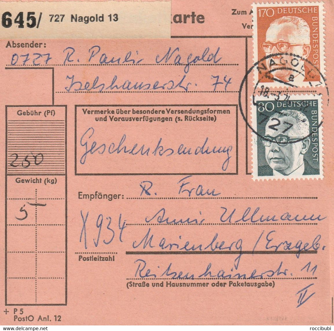 Paket Karte, Nagold, Marienberg - Sonstige & Ohne Zuordnung