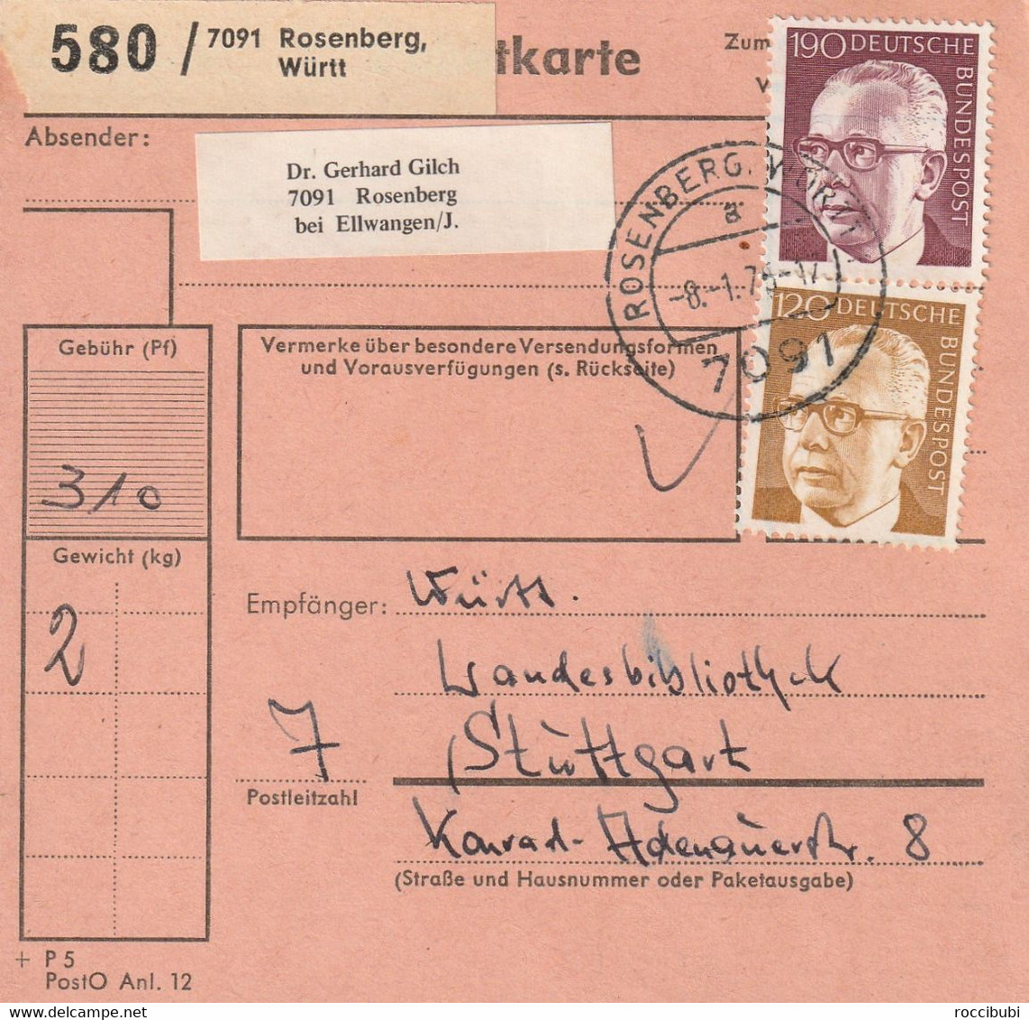 Paket Karte, Rosenberg, Stuttgart - Other & Unclassified