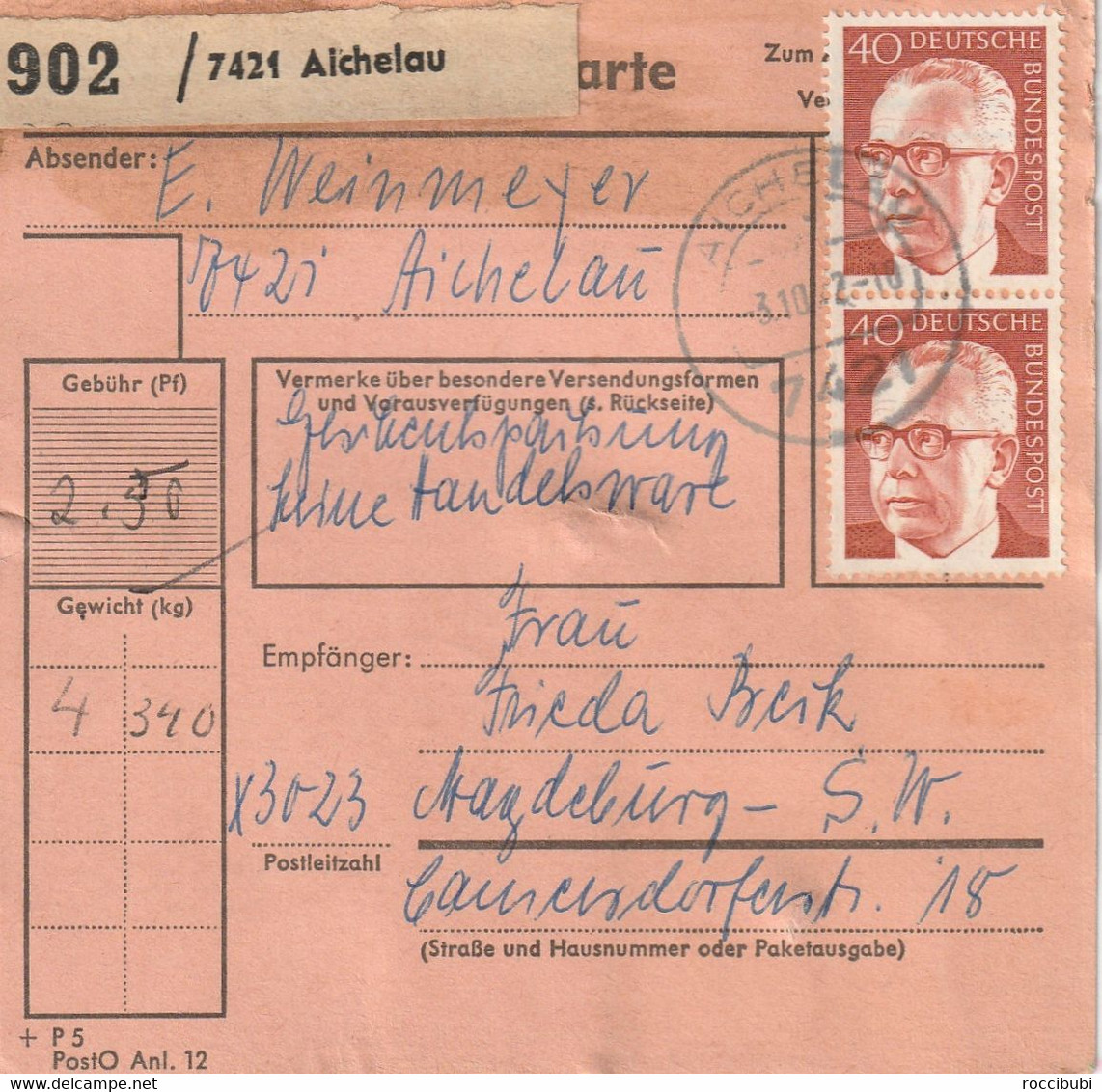 Paket Karte, Aichelau, Magdeburg - Sonstige & Ohne Zuordnung