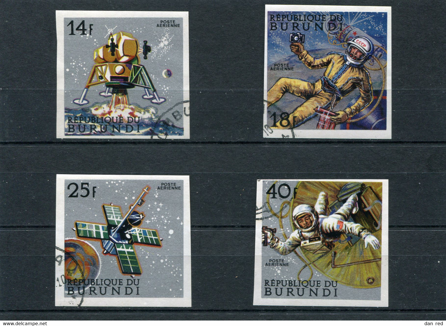 BURUNDI   N°  78 A 81  PA (Non Dentelés) (Y&T)  (Oblitéré)  (Poste Aérienne) - Airmail